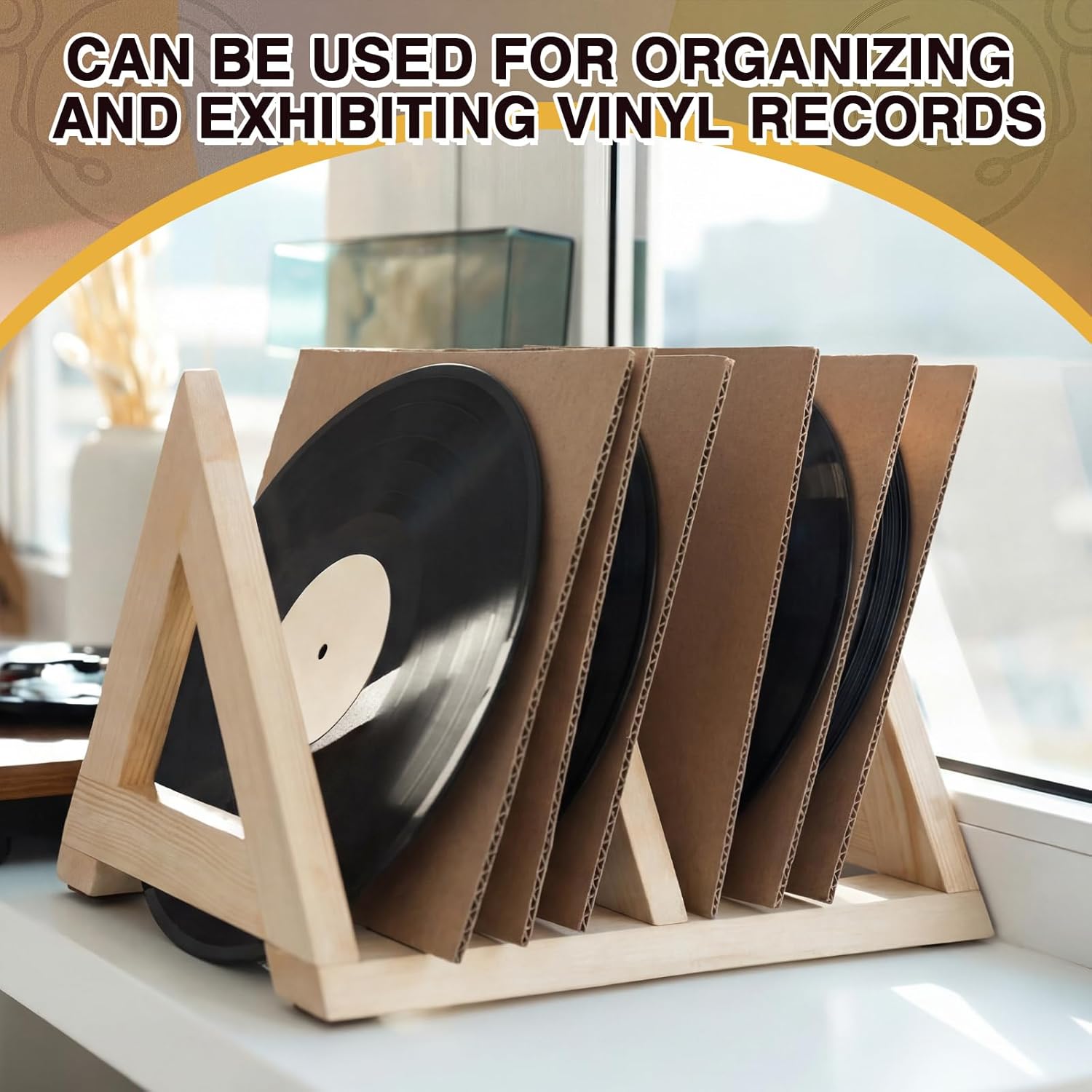 100 Pack 7'' Cardboard Vinyl Record Pad 7-7/16" x 7-7/16" Vinyl 45 RPM Record Mailer Corrugated LP Mailer Filler Insert Pad Cardboard Sheet Protective Flat for Packing Mail DIY Craft, Brown