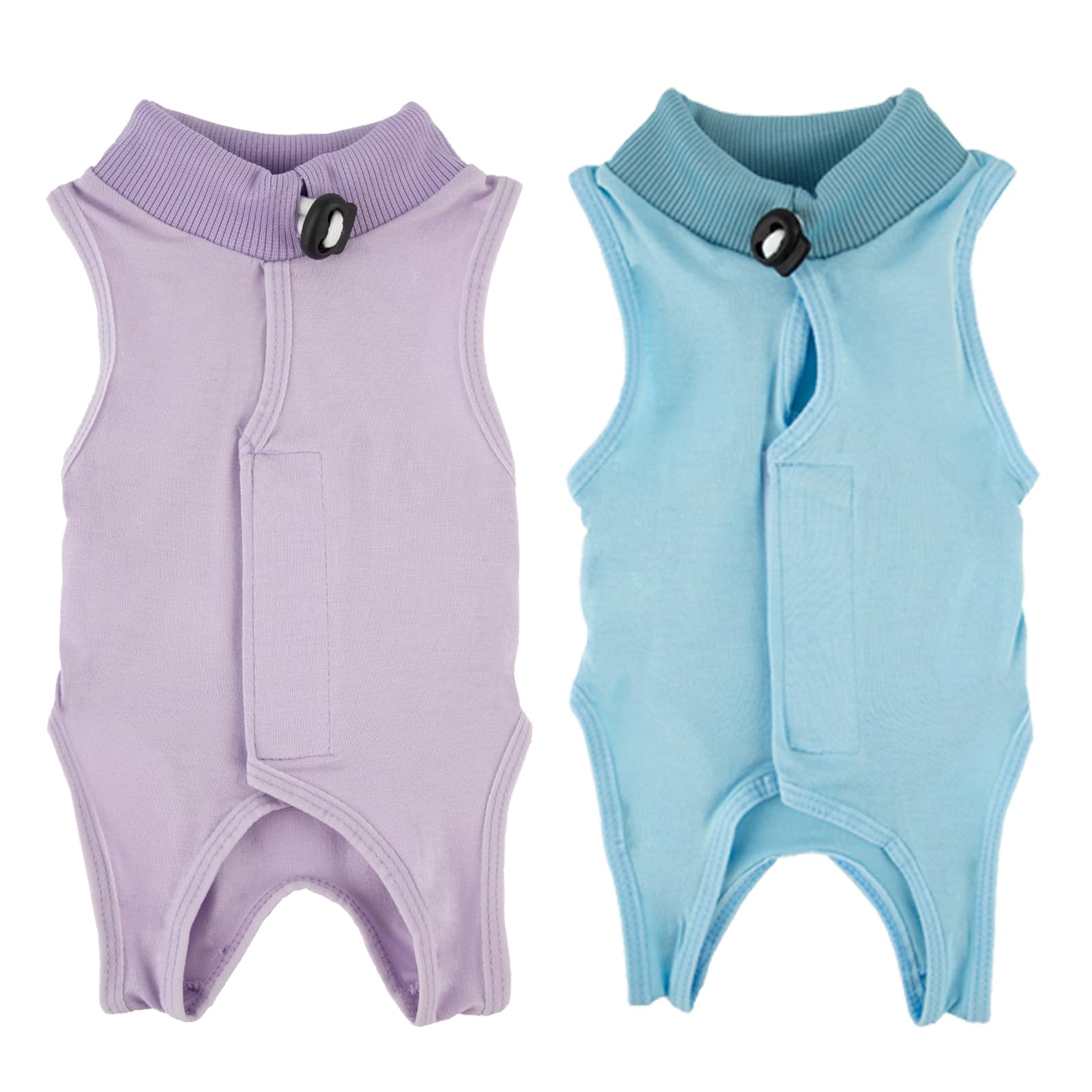 TYXHXTF 2Pcs Cat Recovery Suit, Cat Onesie, Pajama Suit, E-Collar Alternative for Cats After Surgery Wear (M) (Blue+Purple) - Image 2