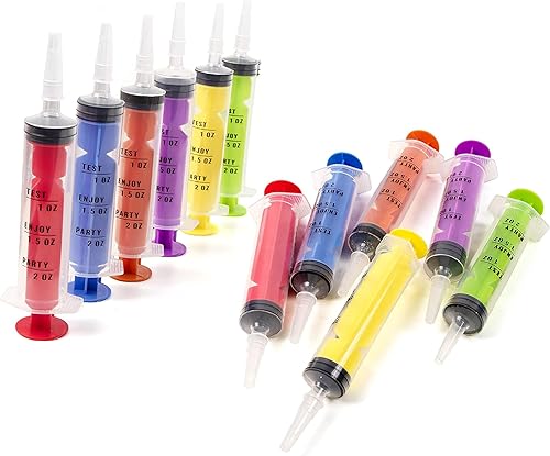 Miniatura 2 de JOYIN 60 jeringas de chupito con tapas, resorte de fiesta reutilizable para fiesta de Halloween, día de Acción de Gracias, Navidad y fiestas de