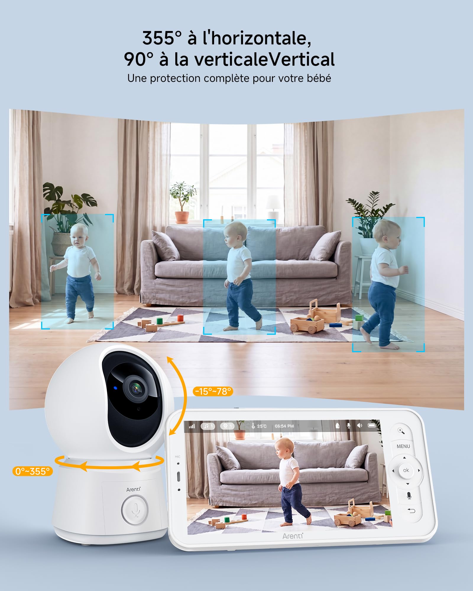 ARENTI Elektroniczna niania z 2 kamerami 1080p