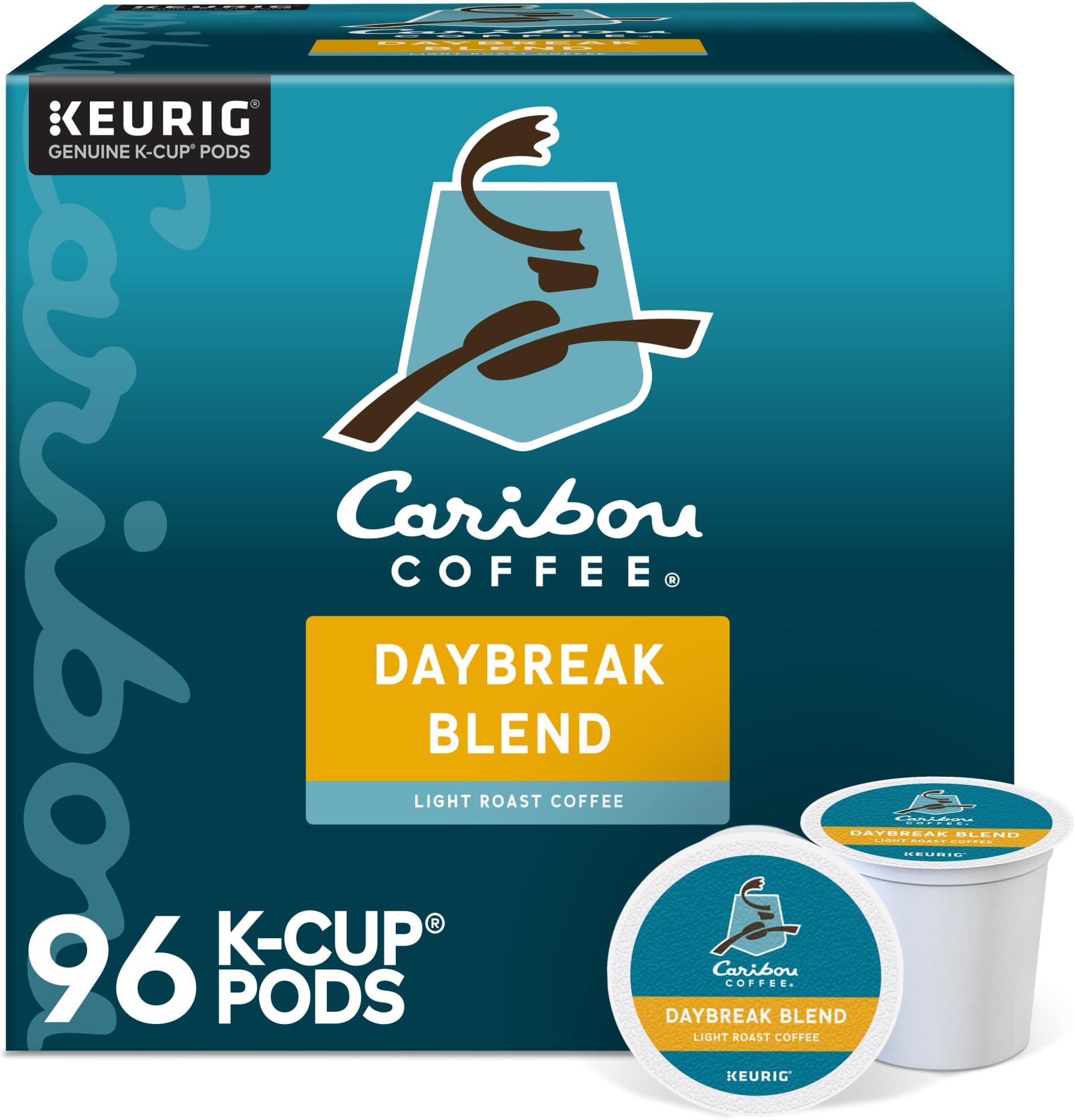 Caribou Coffee Daybreak Morning Blend, Keurig Single-Serve K-Cup Pods, Light Roast, 96 Count (4 Packs of 24)