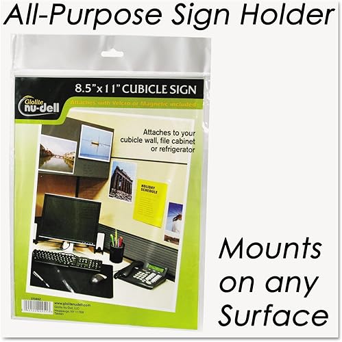 Miniatura 2 de Nudell Soporte para letrero de cubículo, transparente, 11 x 8.5 x 11.5 pulgadas