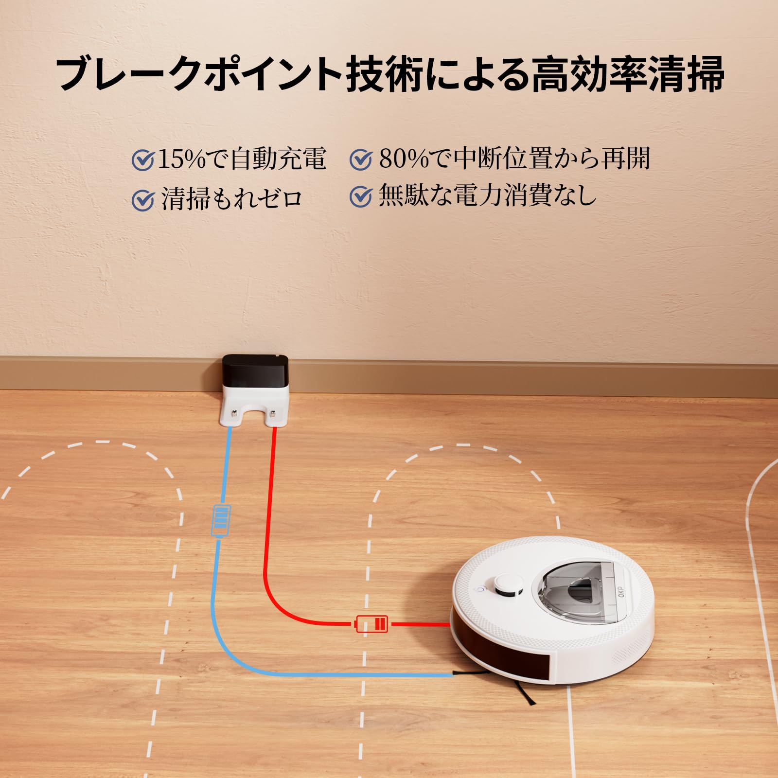 Amazon | ロボット掃除機 6000pa吸引 150分間連続掃除 髪の毛絡まない
