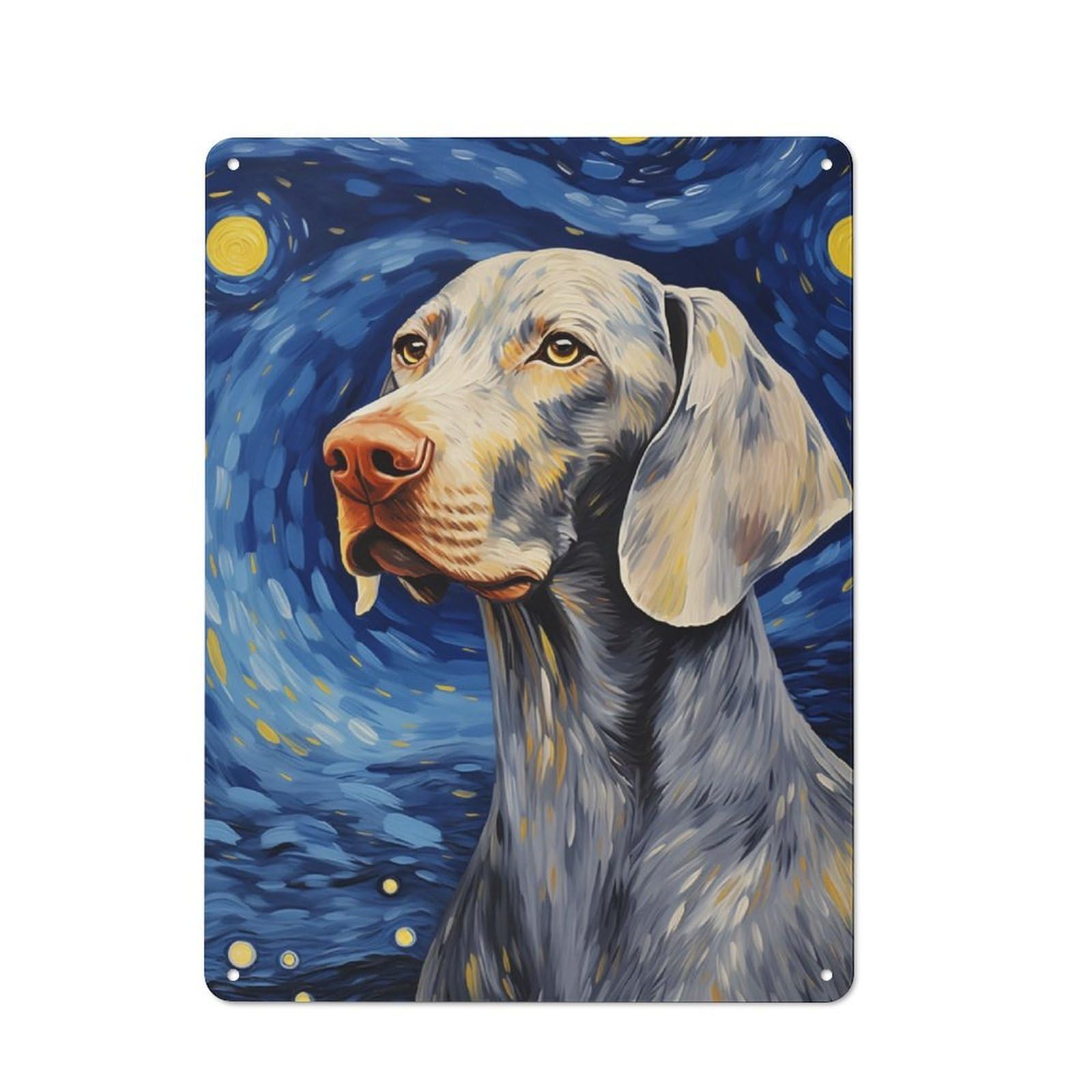 Junmoney Weimaraner Dog Tin Sign 40X30cm For Garage Wall, Retro-Style Wall Decor, For Vintage Wall Decor Fans, For Metal Sign Collectors