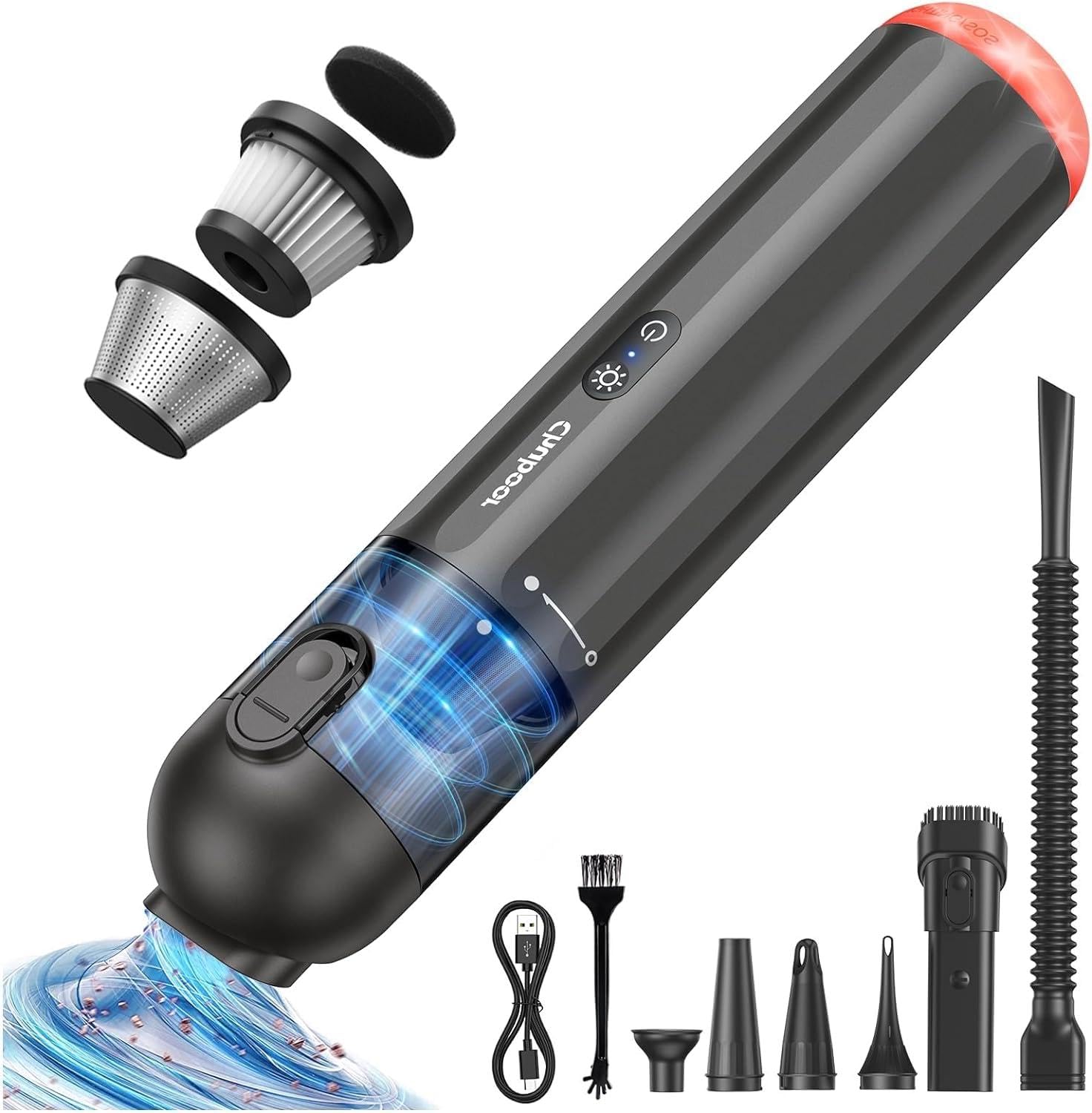 Chuboor 14,000Pa Cordless Car Vacuum (Brown)