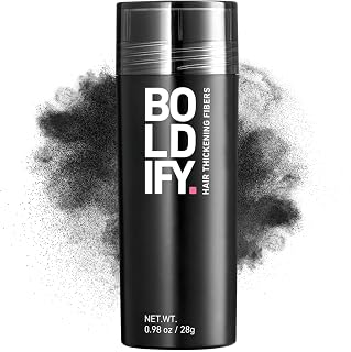 BOLDIFY Hair Fibers (28g) - Fill In Thinning and Fine Hair for an Instantly Fuller, Thicker Look - 14 Shades for Women & Men - Black