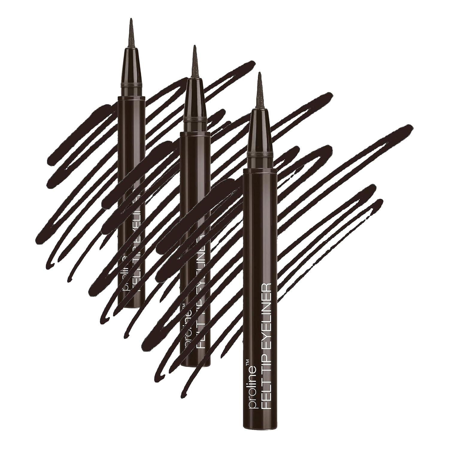 wet n wild Proline Felt Tip Eyeliner Dark Brown, .017z (Pack of 3)
