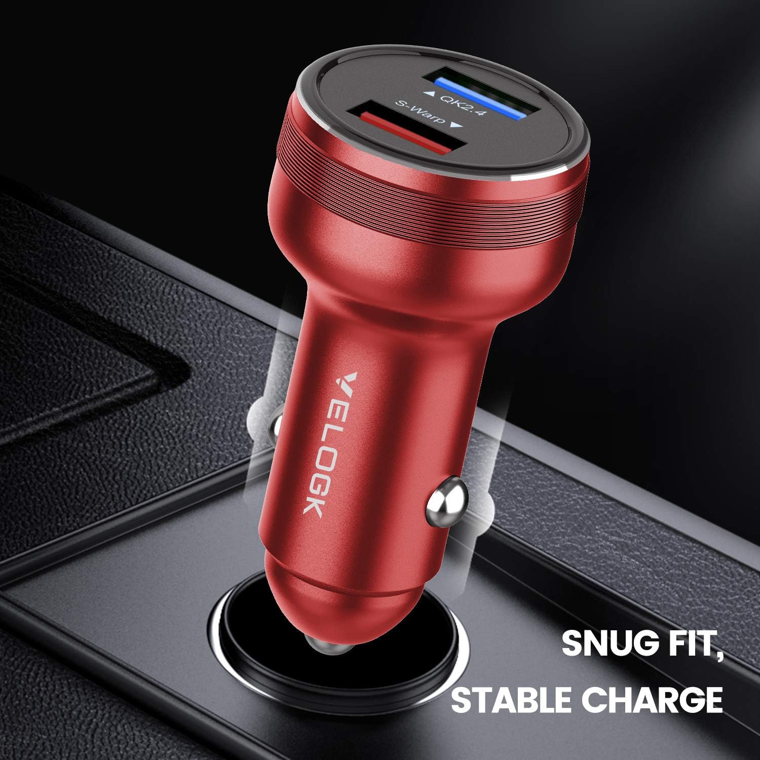 Hоttеѕt Sаlеѕ VELOGK Warp Car Charger 30W [5V/6A] for Oneplus 9/9 Pro/8/8 Pro/7 Pro/7T/7T Pro, Backward Compatible with Fast Dash Car Charger Adapter for Oneplus 7/6T/6/5T/5/3T/3(with 3.3FT Warp Charge Cable) - Red