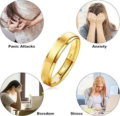 Miniatura 4 de JEROOT Anillo magnético de titanio negro de 0.315 pulgadas para hombres, anillo magnético de titanio puro de plata de 0.197 in para mujer, anillo