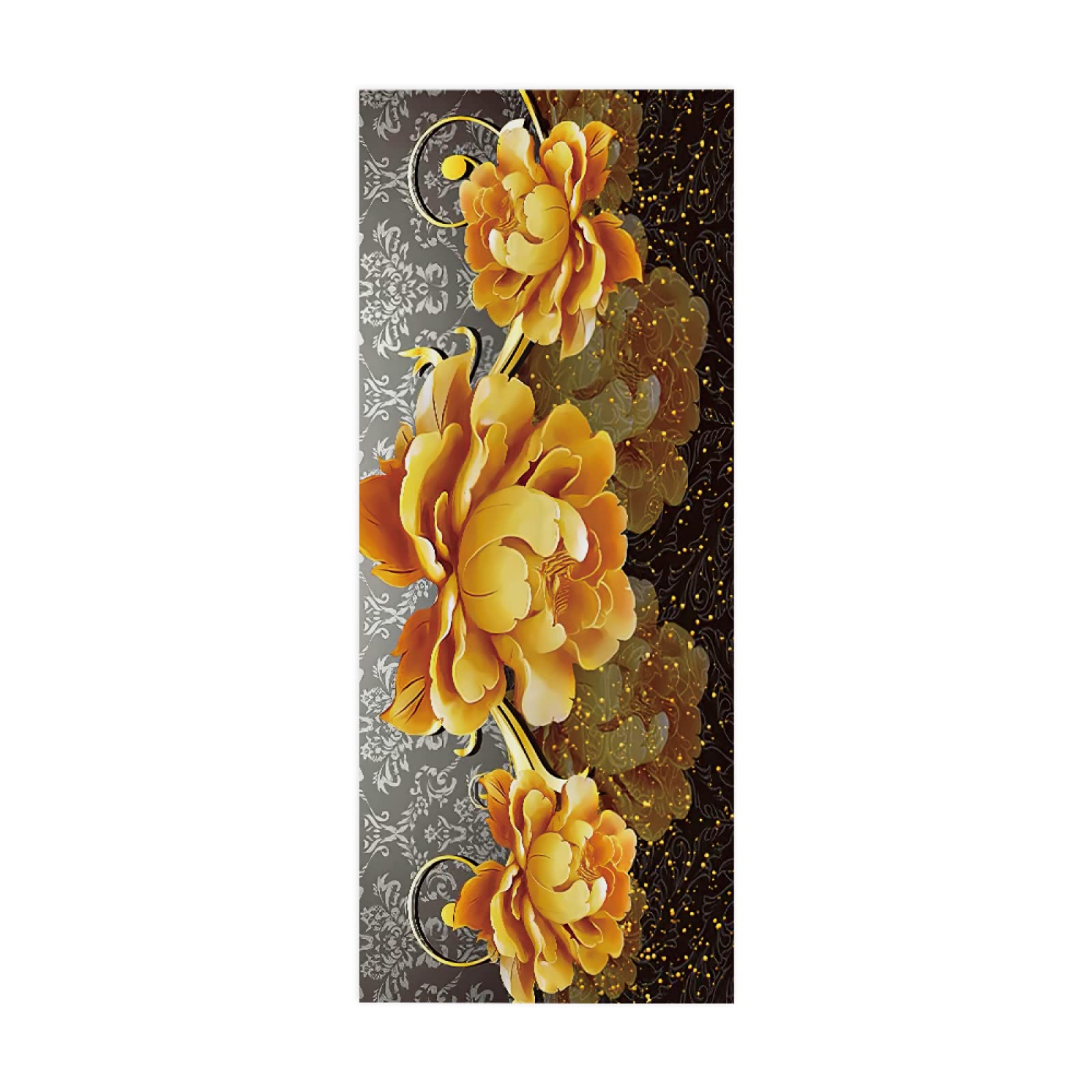 3D Door Stickers Colored Flowers W85 x H205 cm Decor Mural Art Sticker Wallpaper Wall Removable Self Adhesive Window Decal for Home Office