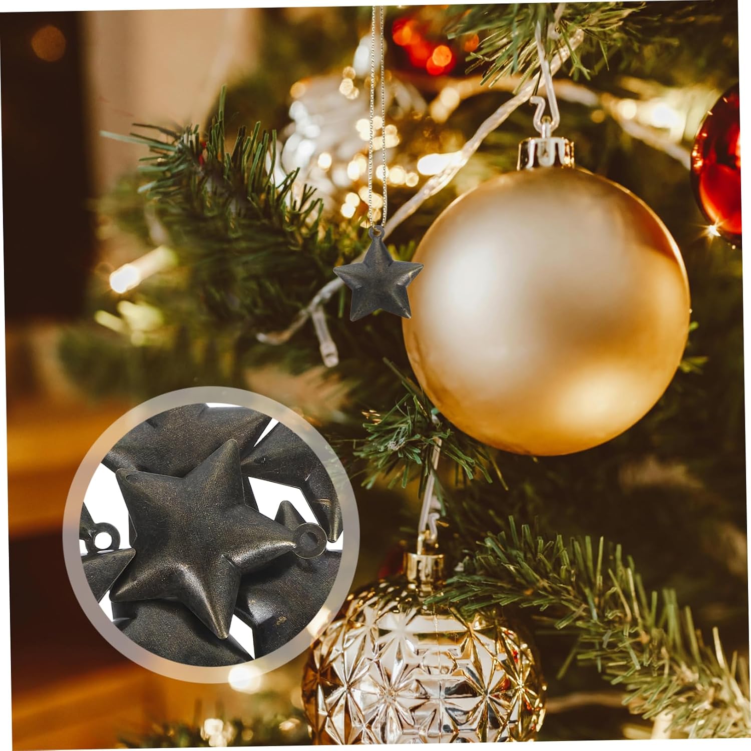 jojofuny 10pcs Vintage Star Bells Small Jingle Bells for DIY Crafts Holiday Decor Christmas Wreaths Festive Home Parties Interactive Seasonal Decorations