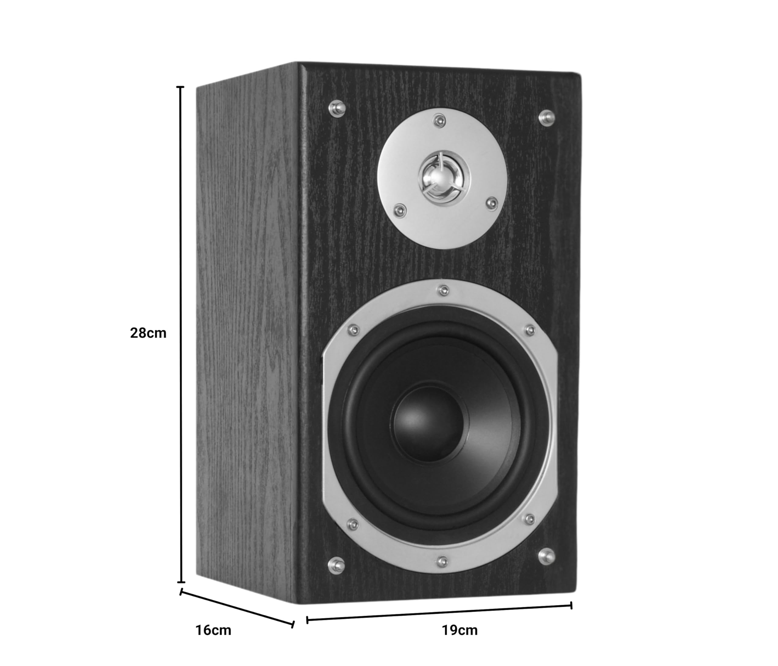 Enceinte Passive FOHHN AT-05 - 80W, 8 Ohms, 5 Pouces + Tweeter, Noir, Neuve
