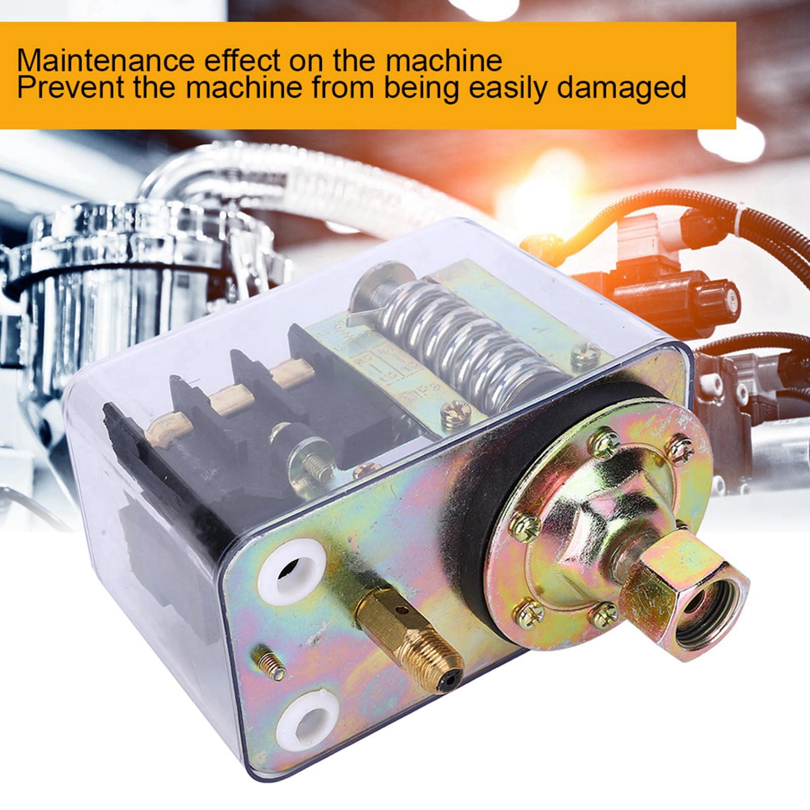Druckschalter Kompressor, 380V 20A Drehstrom Druckregler, 0.3-1.5MPa Einstellbarer Druckwächter mit Elektroantrieb für FB-80 Modelle