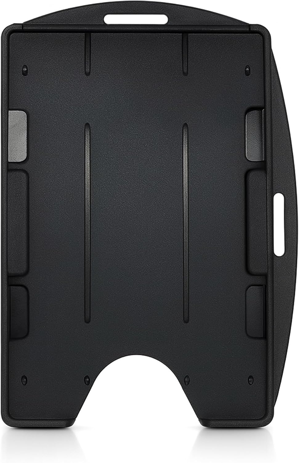 Bulk 50 Pack - Specialist ID Black Dual Card ID Badge Holder - Holds 2 Cards - Rigid Hard Plastic - Double Sided Card Holder for Horizontal or Vertical Badges - Open Face Design