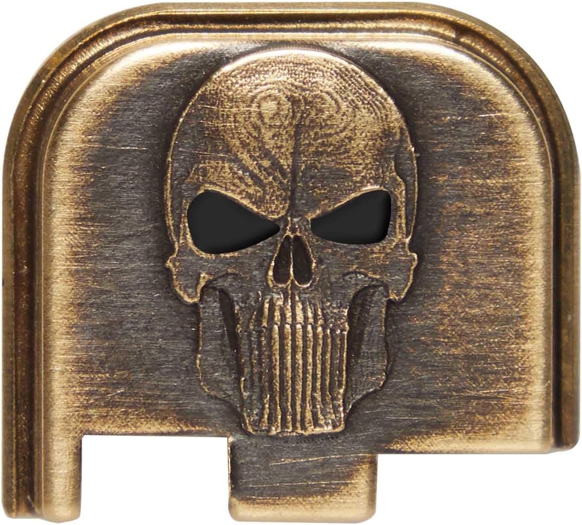 NDZ Performance 3D Engraved Slide Cover Back Plate for Gen 1-5 Glock 17 17L 19 19X 20 21 22 23 24 26 27 29 30 31 32 33 34 35 36 37 38 39 40 43 43X 41 45 47 48 49, Brass Glock Accessories, Made in USA