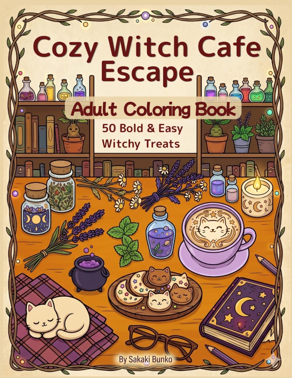 Cozy Witch Cafe 　Adult Coloring Book: 50 Bold & Easy Witchy Treats (Cozy Escape Series)