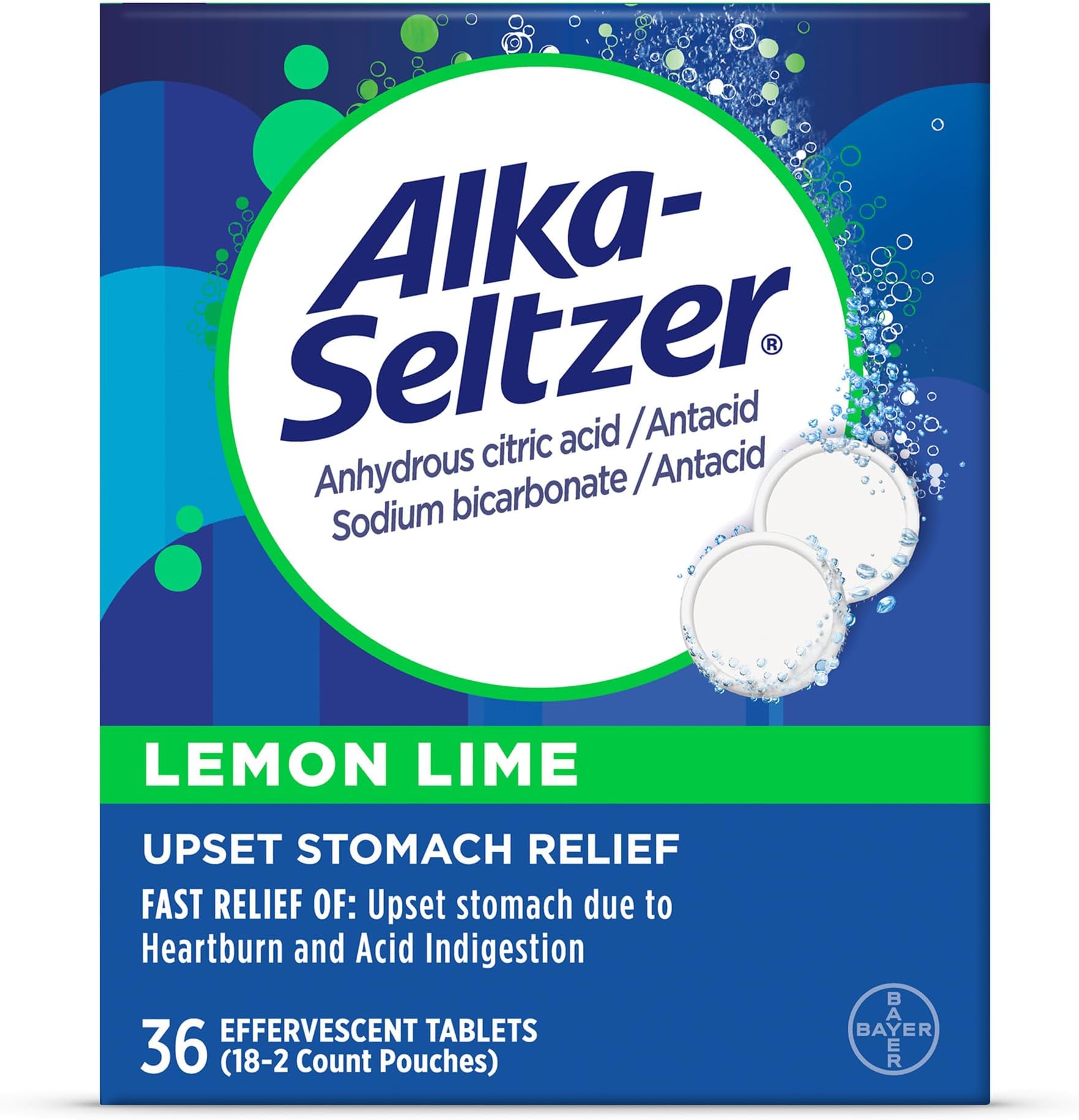 Alka-Seltzer Heartburn Relief Lemon Lime Effervescent