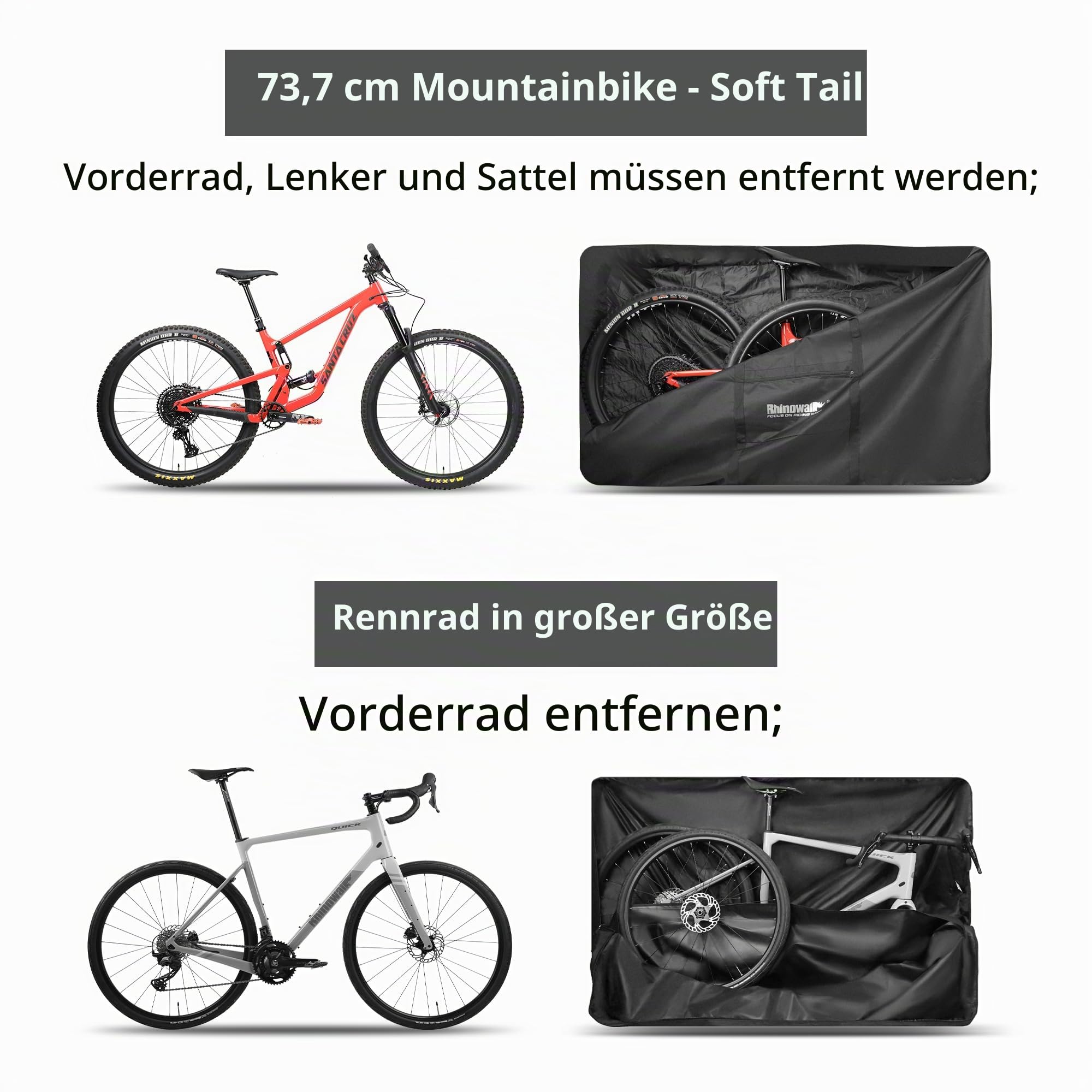 UBORSE Fahrrad Transporttasche Wasserdicht für 29 Zoll Fahrrad Tragetasche Klappfahrrad Transport Abwahrungstasche für Klappfahrrad Fahrrad Transport Fahrradtransporttasche