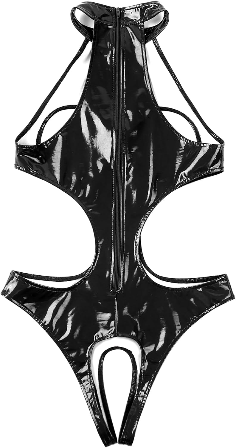 Lingerie Hollowing Out Bodycon Teddy Bare Exposed Breast Teddy Leotard for Women's Night Club