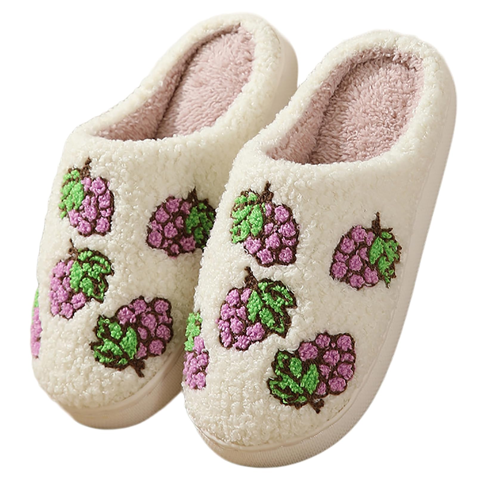 Women's Men's Cute Fuzzy Heart Slippers Memory Foam Fluffy Couple Slippers Cozy House Slippers Indoor Outdoor Shoes