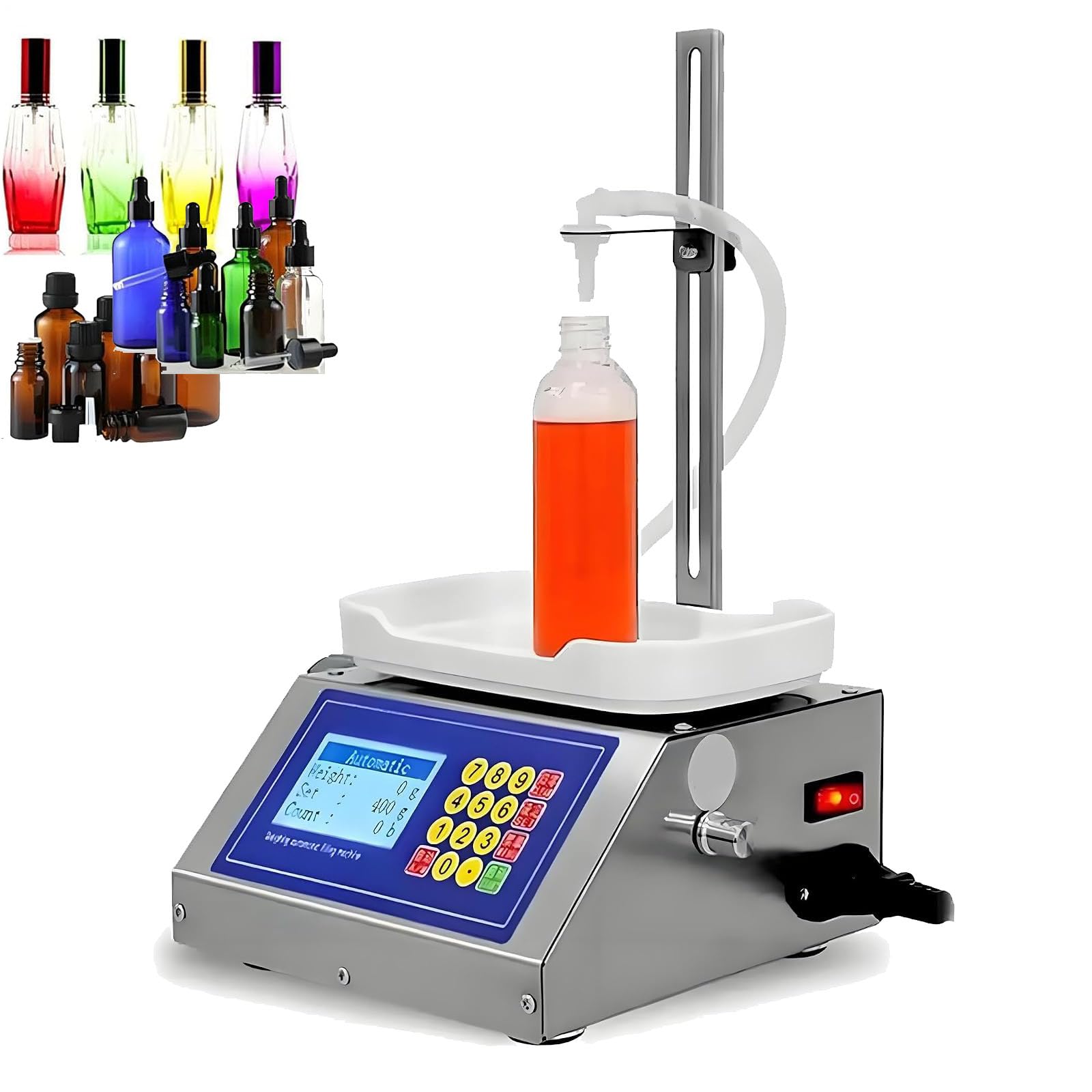VILA SMO Automatic Liquid Filling Machine, 8g-3kg Electric Diaphragm Pump Bottle Filler, With Weighing Function And Lcd Display, For Beverages, Soy Sauce, Vinegar, Reagent