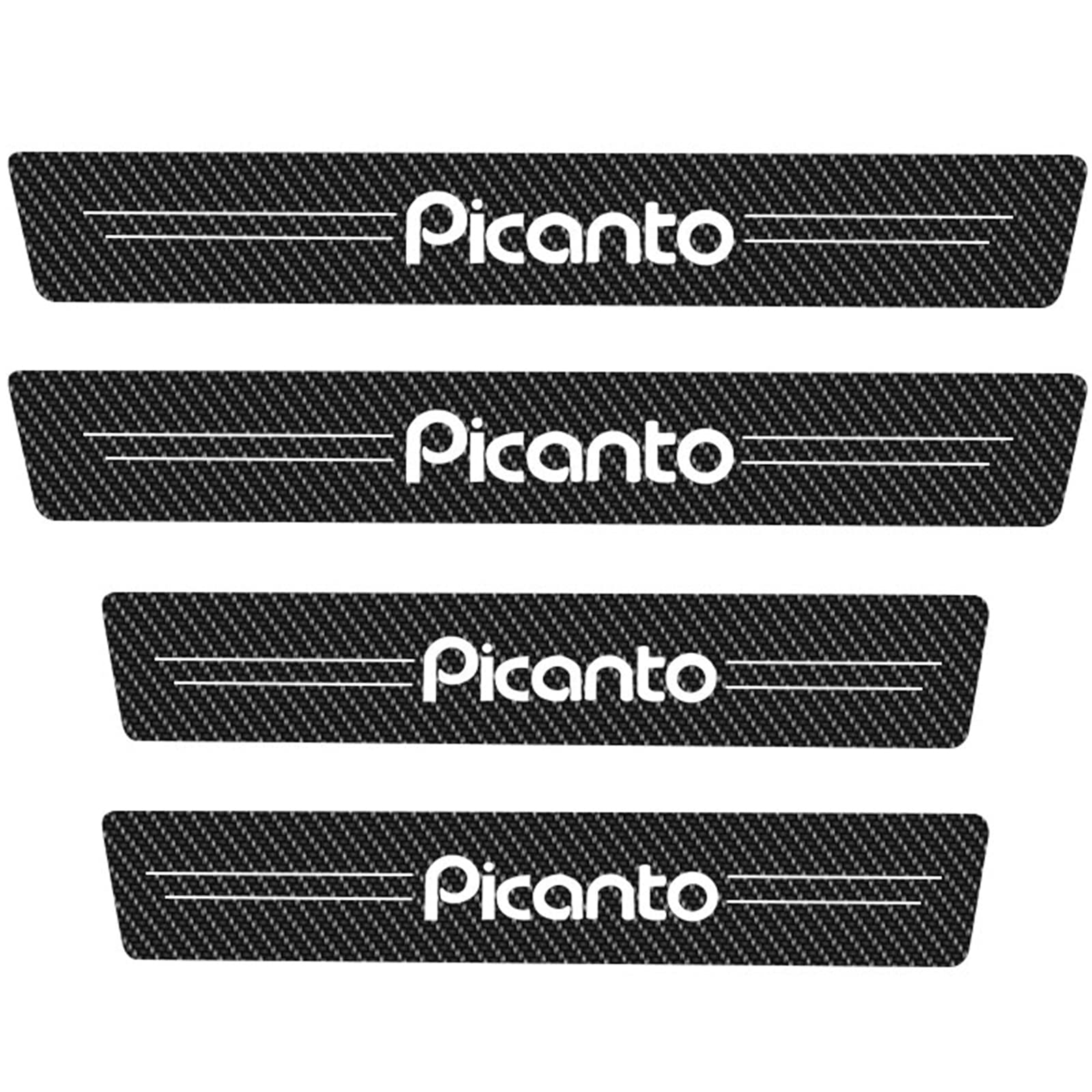 Symilov Picanto 4Pcs Car Door Sill Protector For Ki-A Rio Sportage X-Line Gt Car Threshold Scuff Plate Carbon Fiber Stickers Styling Accessories,