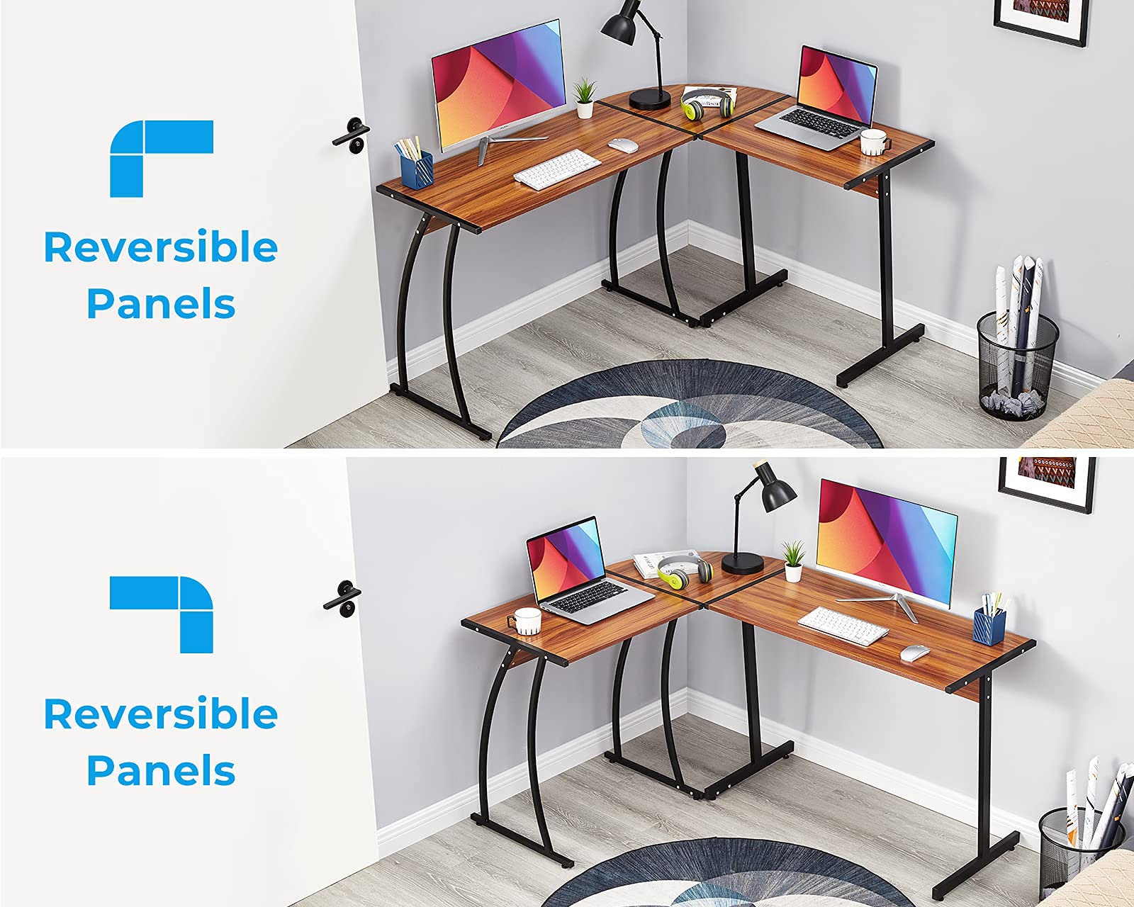 Buy GreenForest L Shaped Gaming Computer Desk 58.1 inch, LShape Corner