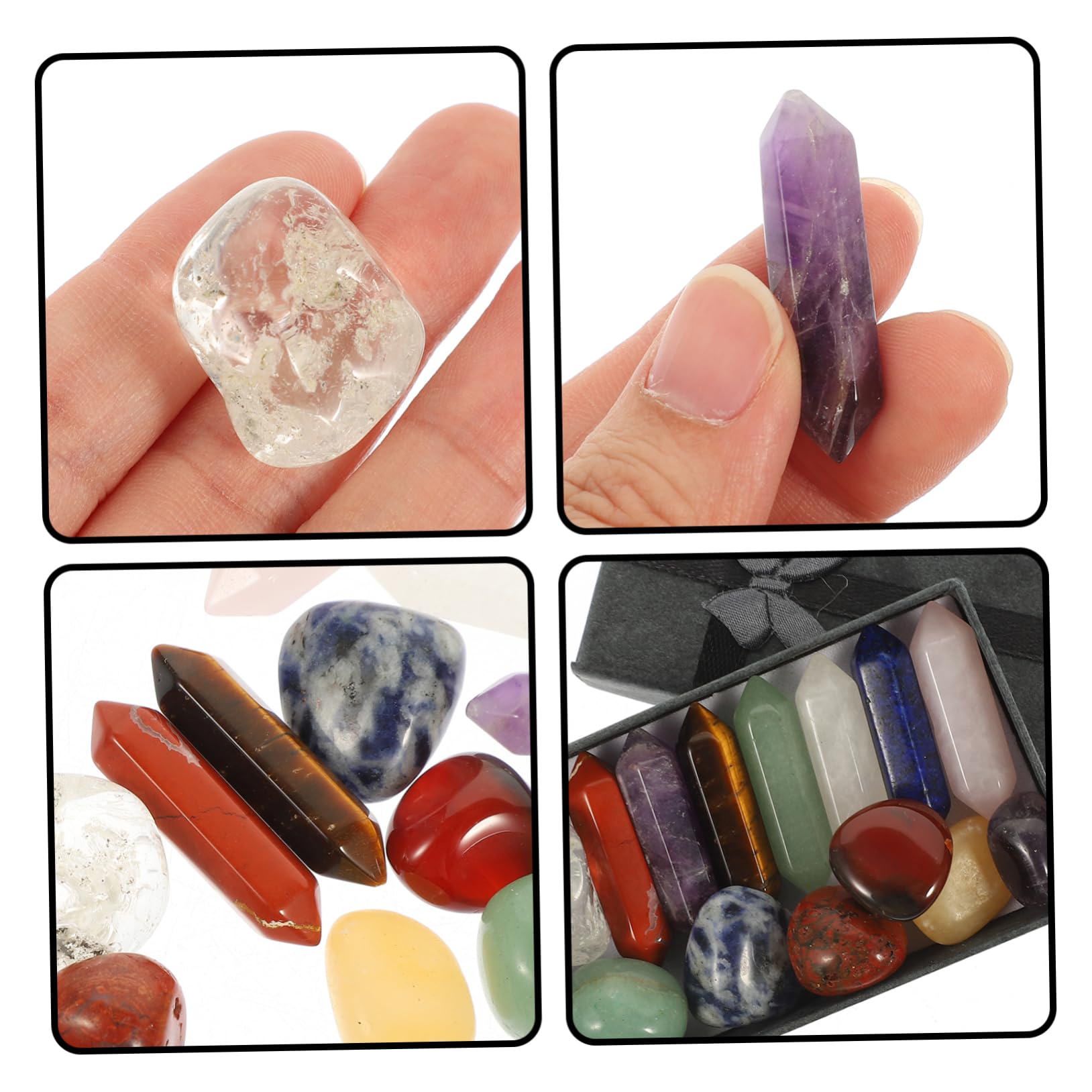 Healeved 42pezzi Pietre Naturali Per Decorazioni e Artigianato Cristalli Per Chakra Per Meditazione e Arredo Casa