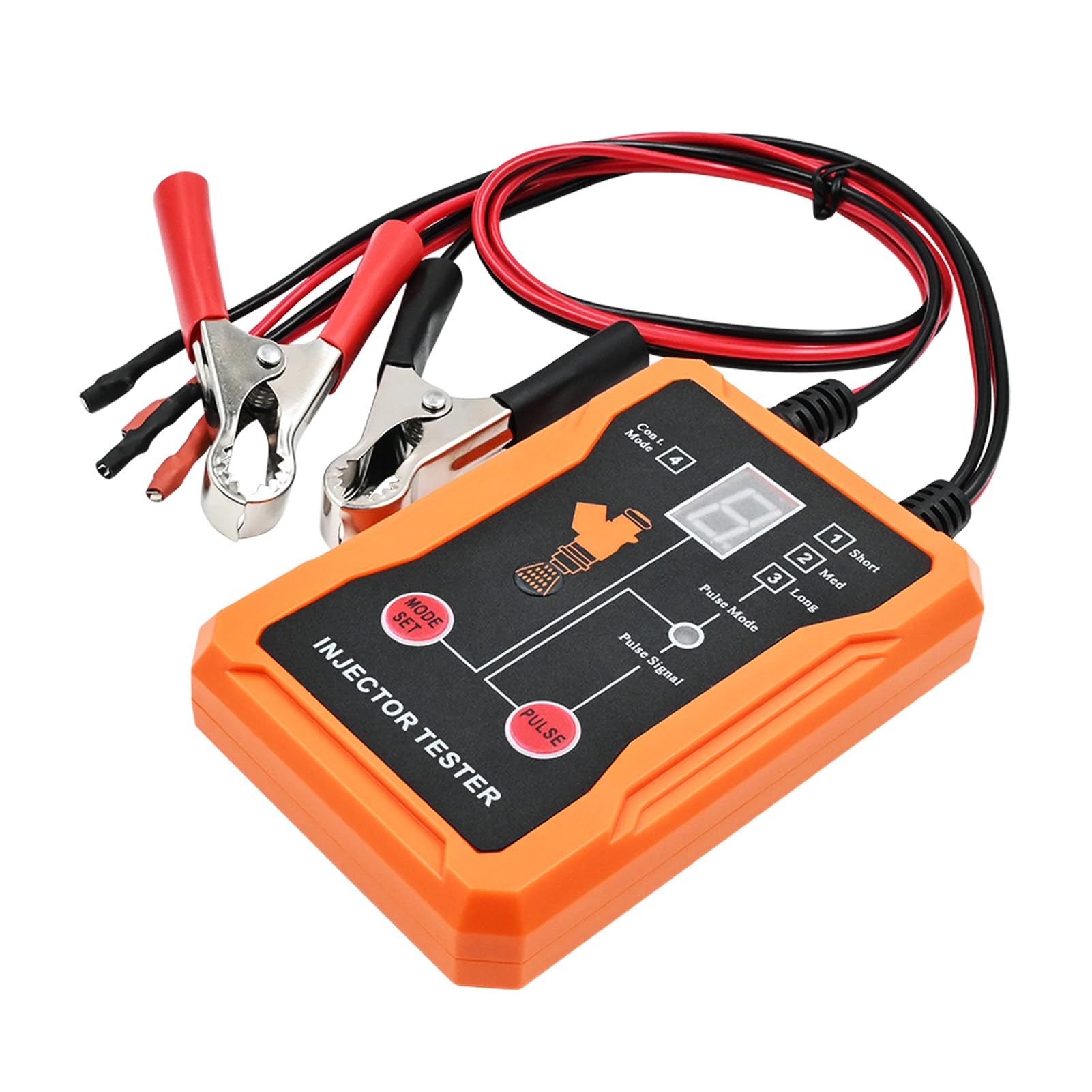 12V Kraftstoffeinspritzdüsen-Tester-Reinigungswerkzeug | 8-Mode-Universal-Kit mit Kurzschlussschutz (ORANGE)