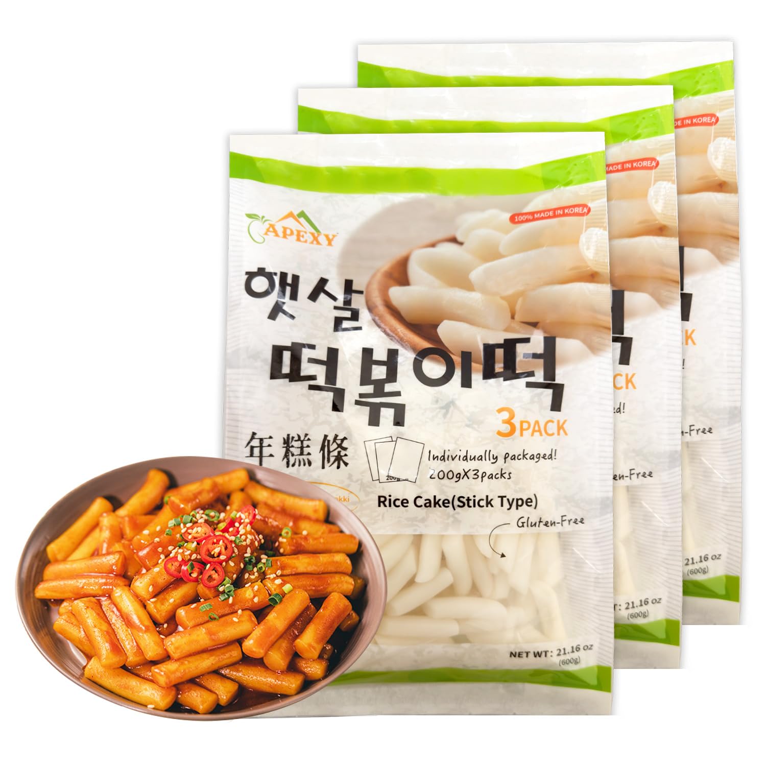 Amazon.com: APEXY Korean Rice Cakes for Tteokbokki, Authentic
