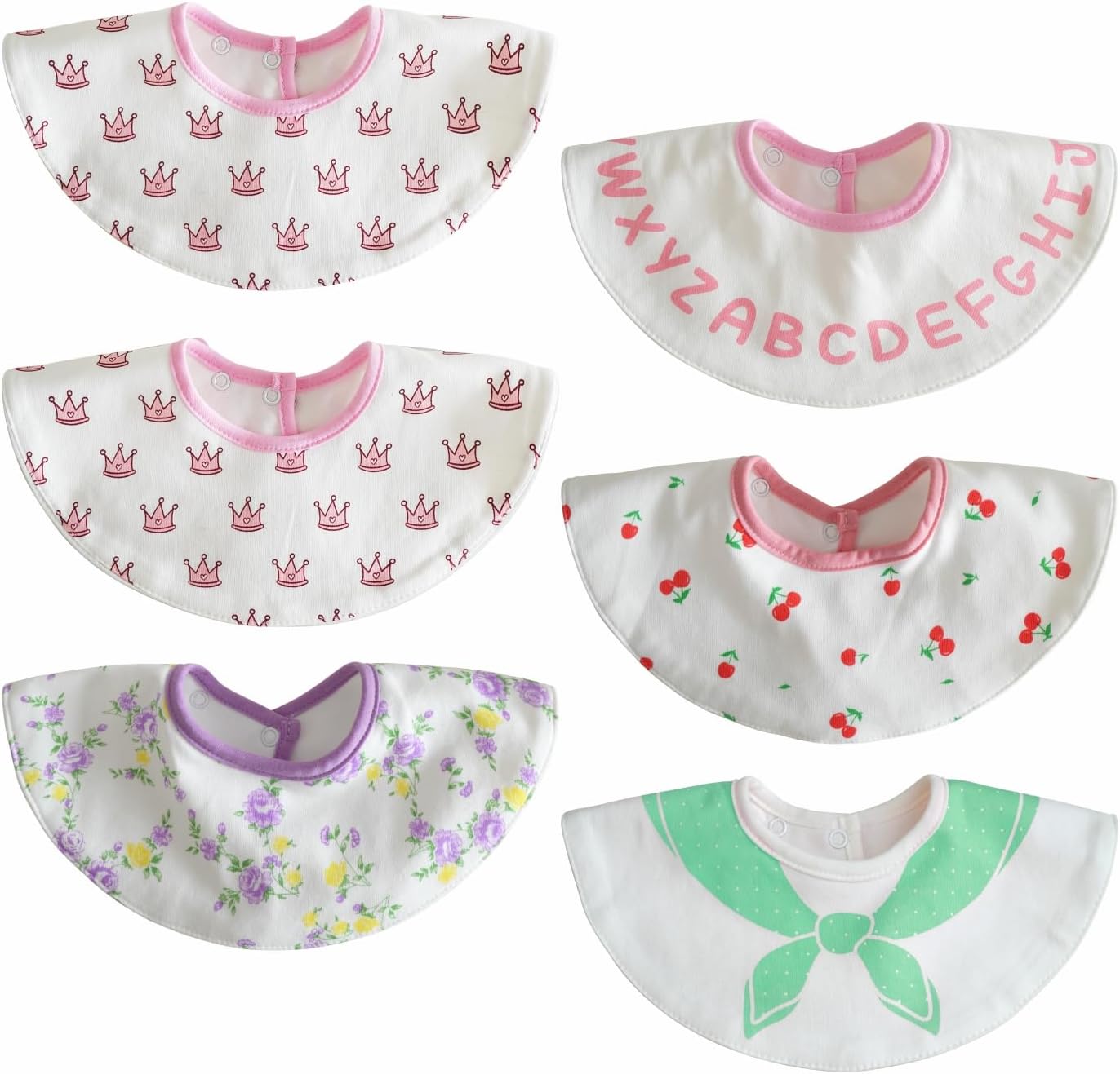 Baby Bibs for boys and Girls, Cotton Baby Eating Bib, 6 Pack,Teething and Drooling, Newborn, Infant