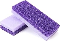 Lenpestia Foot Pumice Stone 2 Pack - Double Sided Glass Pedicure Scrubber for Calluses, Dead Skin on Feet, Heels & Elbows (Purple)