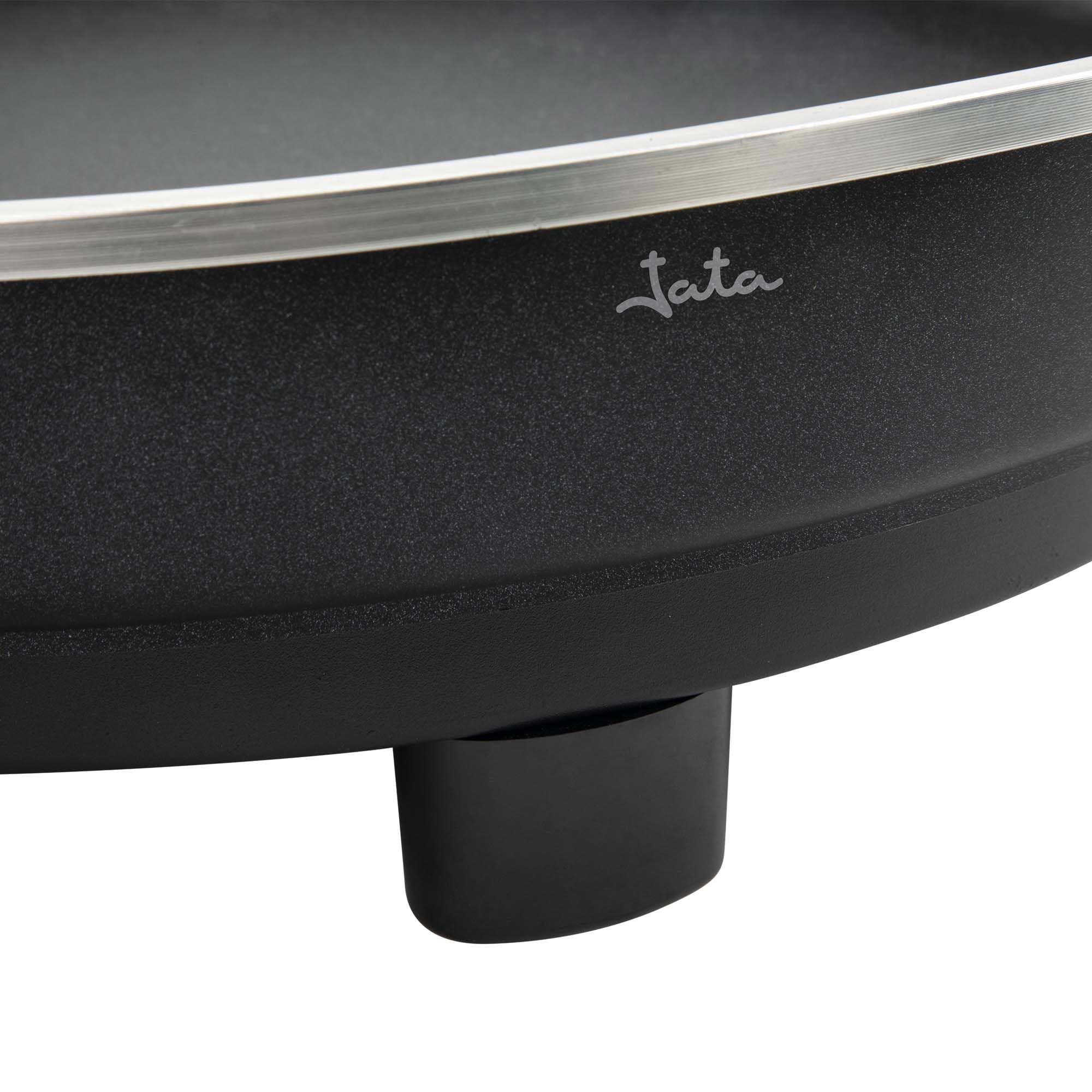 JATA JEPE1601 - Paellera Eléctrica 43 cm con Tapa de Cristal, Sartén Eléctrica Antiadherente 2000W, Termostato Regulable, Tapa de Cristal con Válvula de Vapor, Ideal para Paellas, Arroces, Fideuá, ...