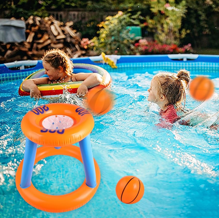 Aqua Basket - Jeu Gonflable Aquatique - Panier De Basket Pour Piscine - Air Et Volume