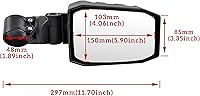 Vista 6 de SAUTVS Espejos laterales retrovisores ajustables para Can-Am Maverick X3, diseño más amplio, espejos laterales convexos transparentes plegables