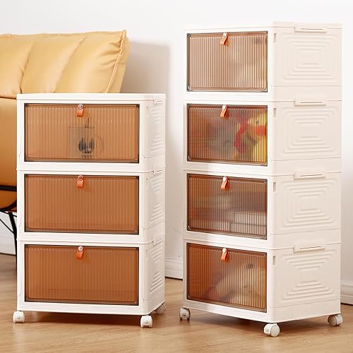 Miniatura 8 de Organizador de almacenamiento plegable de 23 cuartos con ventana visible, cajas de almacenamiento con tapas, contenedores apilables para