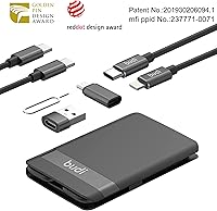 Vista 4 de BUDI Cable USB tipo C certificado MFi y 3 tipos de adaptadores USB, juego de combinación de adaptador USB, convertidor de cable, caja