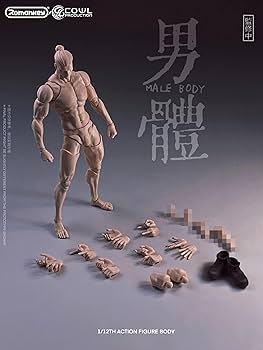 1/12 Romankey X COWL ヘッド付 男性素体マンズボディ　白肌 Amazon.co.jp: おもちゃ ホビー [TOYBARJAPAN] 1/12 アクション