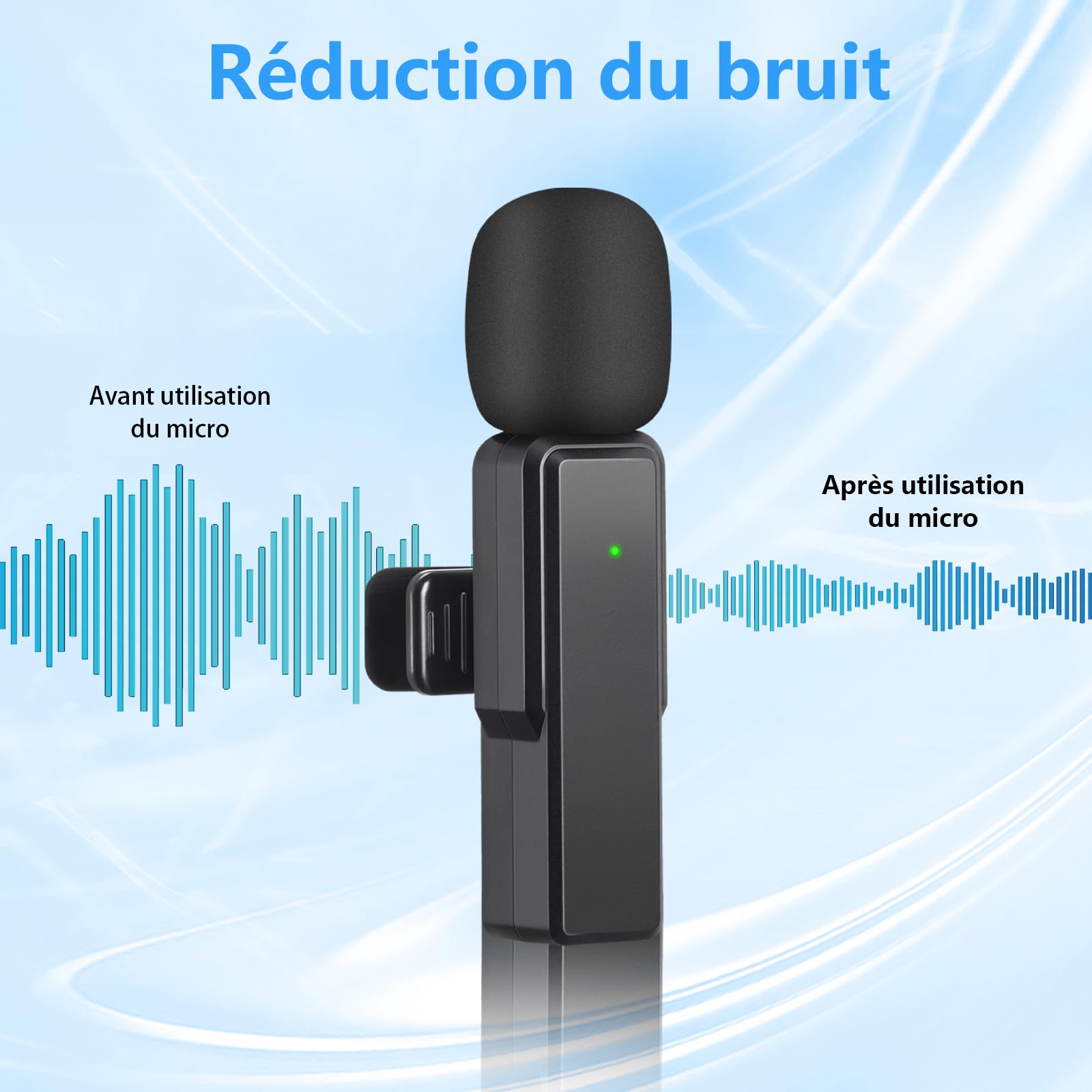 Micro Cravate Sans Fil 4-en-1 - Micro Lavalier Plug & Play Pour IPhone/Android/PC - Parfait Pour TikTok, Streaming Et Vlogs
