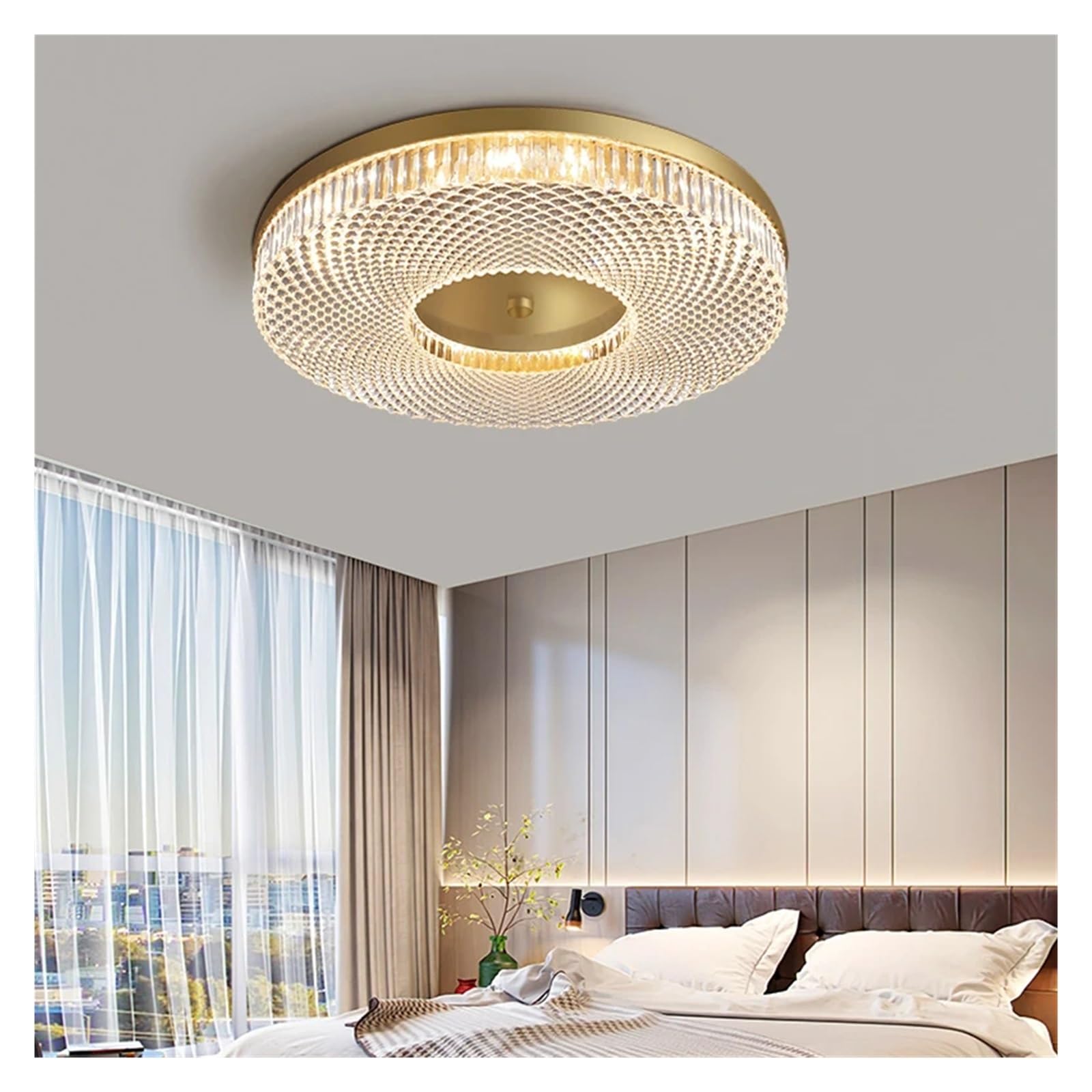 Lustre moderne lumière Gold B au design épuré pour sublimer votre architecture intérieure