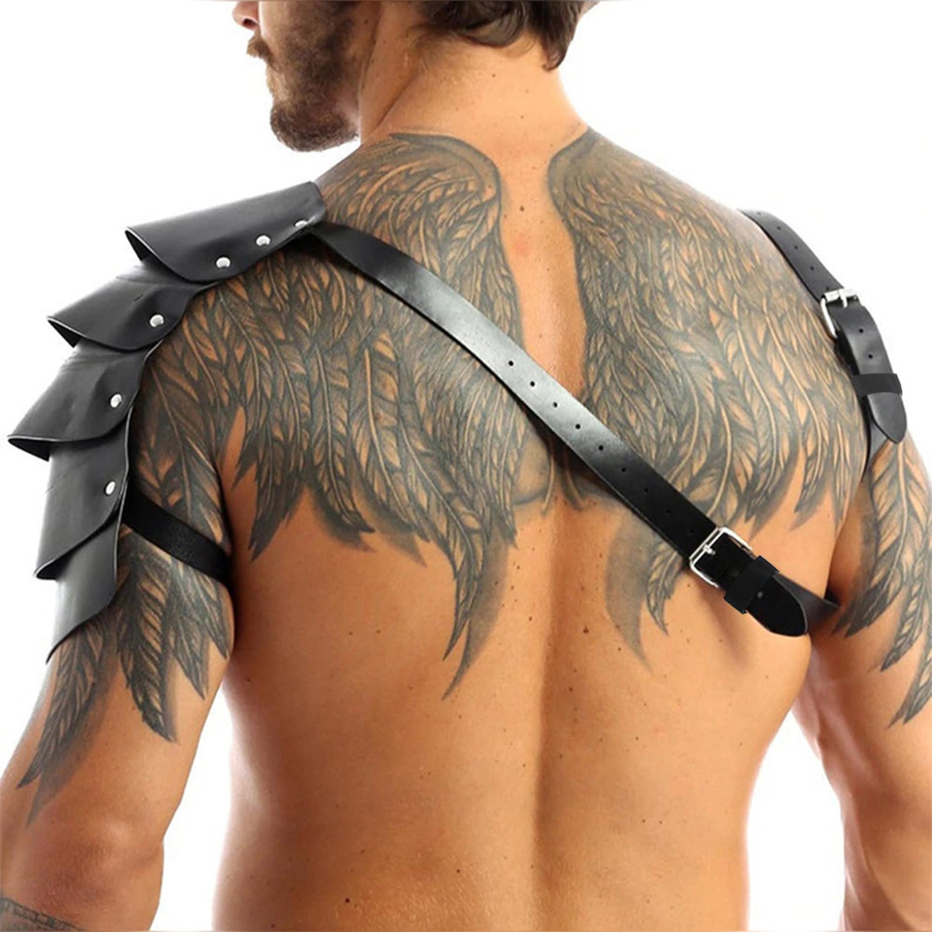 Se Unterwäsc, Arnés de piel para hombre, disfraz de gladiador con protección de hombro, arnés de soldado para hombre, piel para hombre