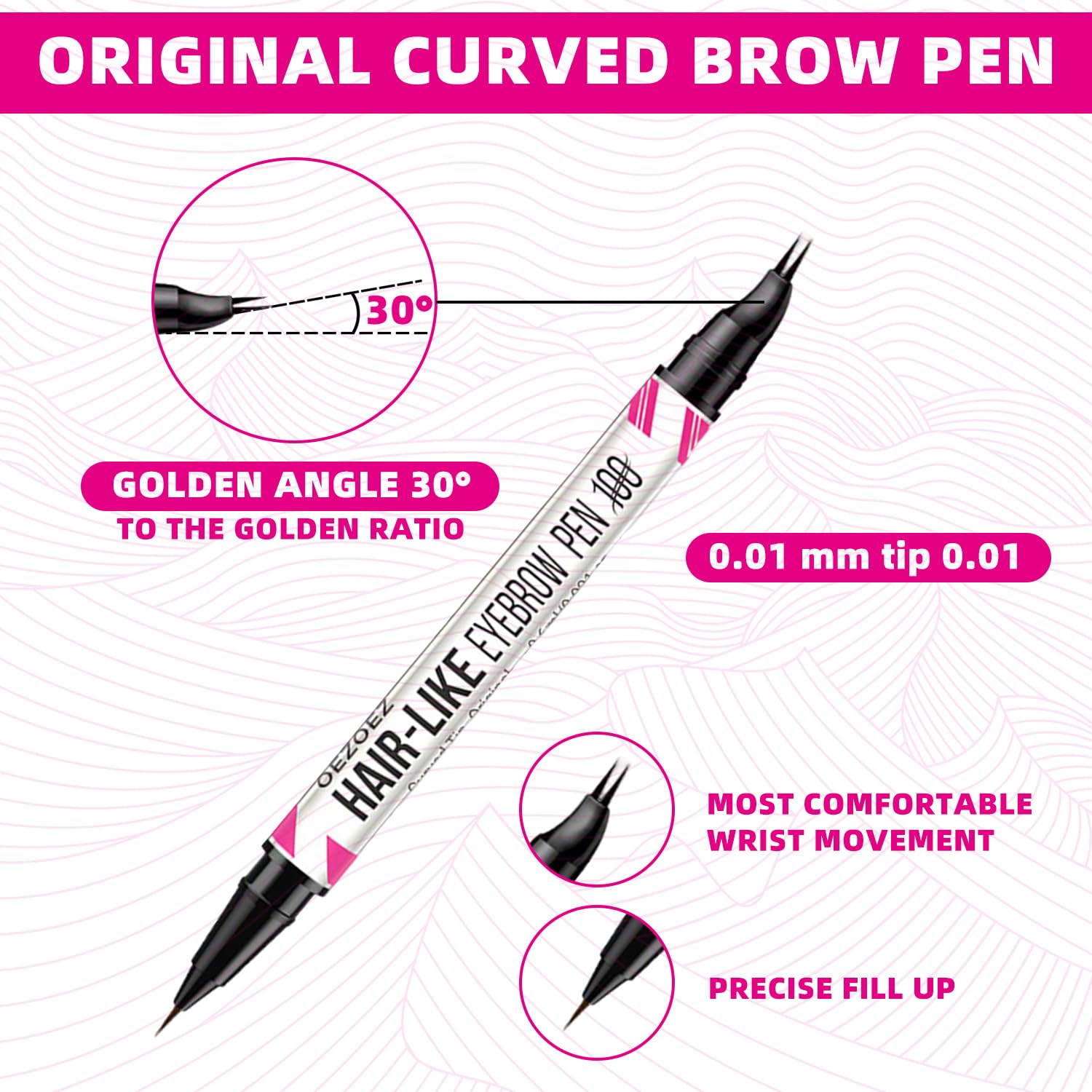 Eyebrow Pencil, 2-in-1 Eyebrow Pencil, Dual-Ended Thin Eyebrows Pen Dark Brown, Waterproof Bent Head Eye-brow Pens - Image 3