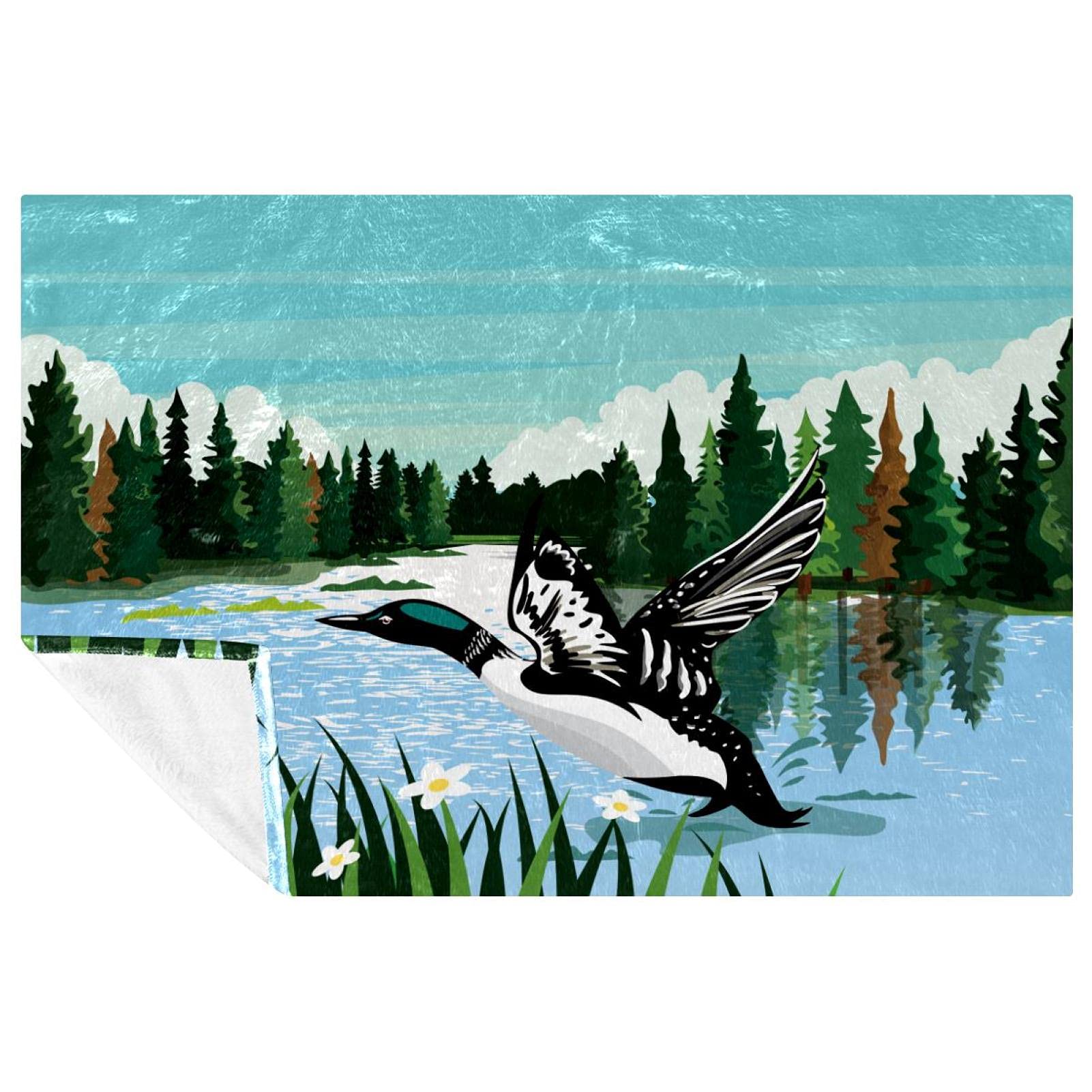 Couverture douce et chaude Loon plaid lit canapé camping plage