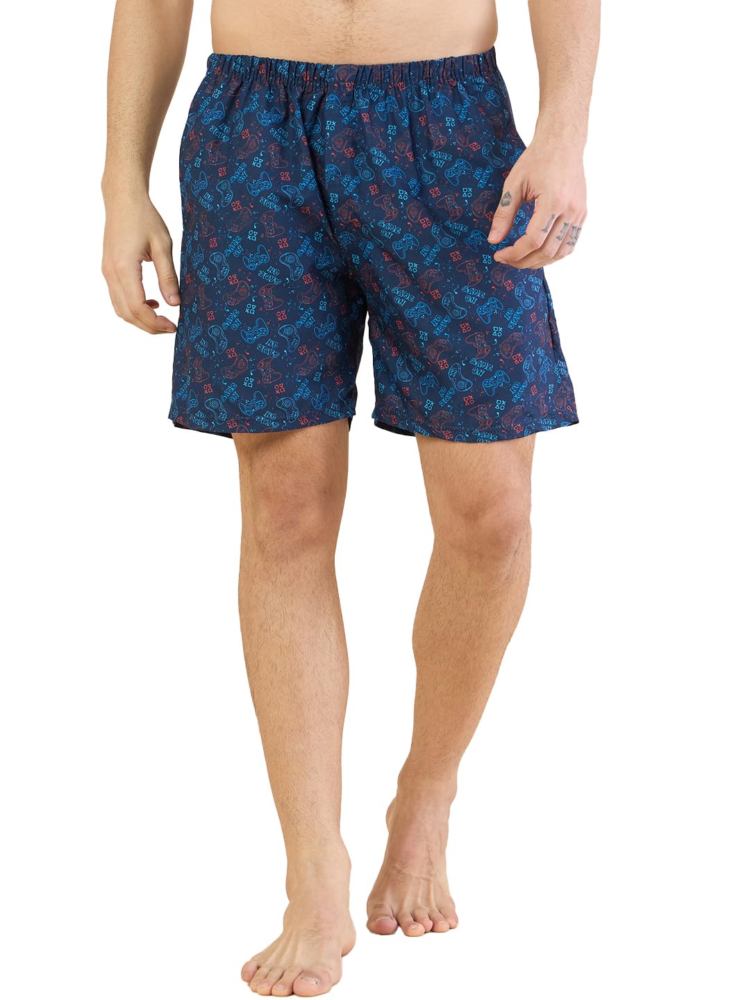 bearbrother Men Regular Fit Navy Printed Boxer-picture-8