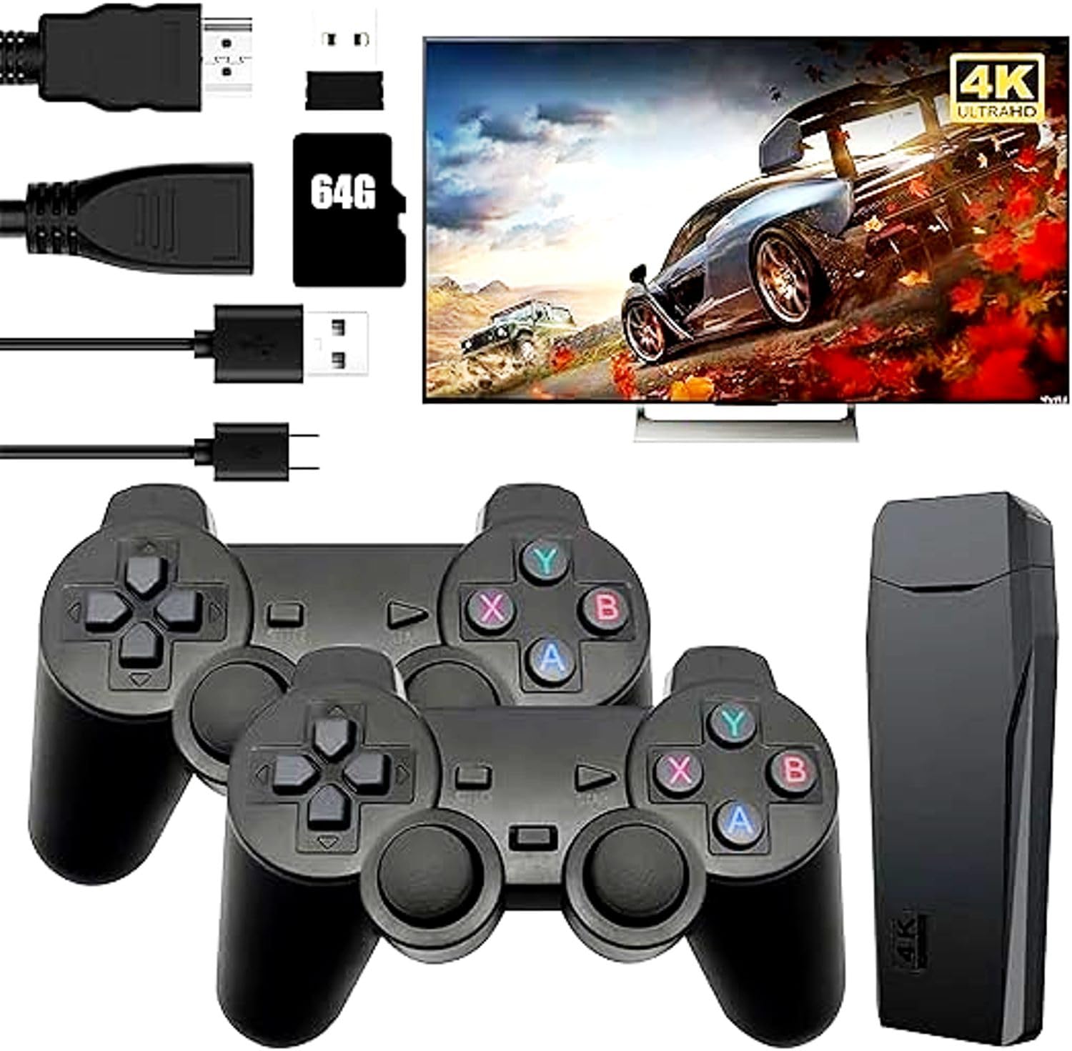NextTech 4K Plug & Play Retro Game Console | 10,000+ Classic Games Built-in | HDMI TV Gaming Stick | Wireless Controllers | Portable Family Entertainment System (2026 Edition) 3