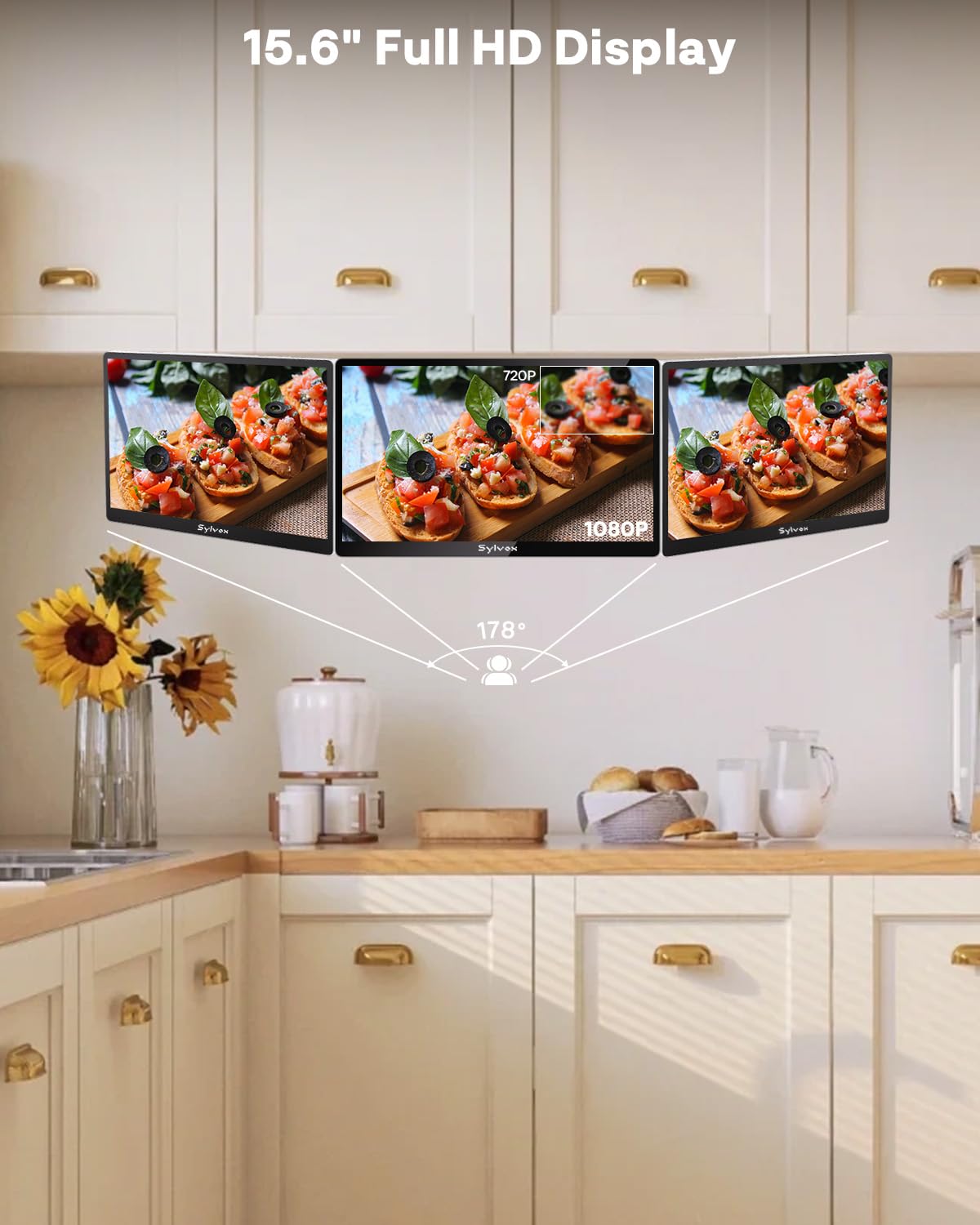 【未使用品】SYLVOX 15.6インチ キッチンテレビ Amazon | SYLVOX 15.6インチ キャビネット下 キッチンテレビ 非