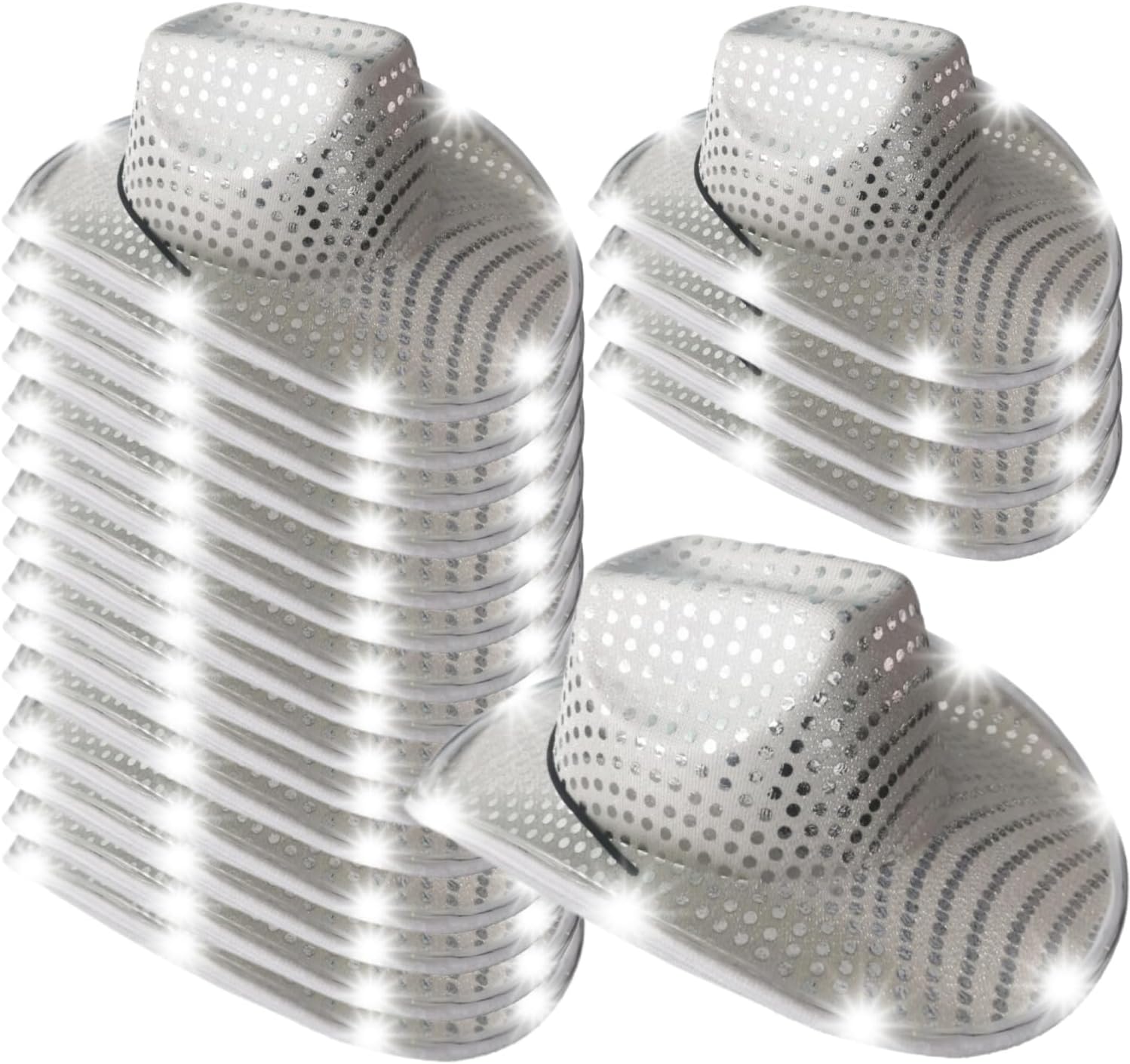 Wedding Light Up Cowboy Hat Led Cowboy Hat Lights Cowboy Cowgirl Hat for Wedding Western Bachelorette Party(6-20PCS)