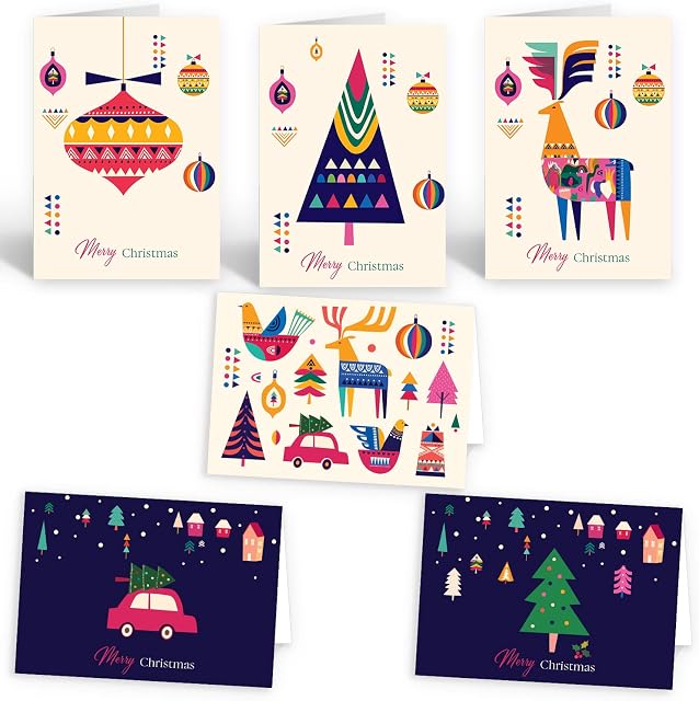 Charity Christmas Cards - Pack of 30 Xmas Cards. Quality Christmas Cards Multipack Made in the UK. Recyclable Boxed Christmas Cards & Envelopes by Ruby Ashley®