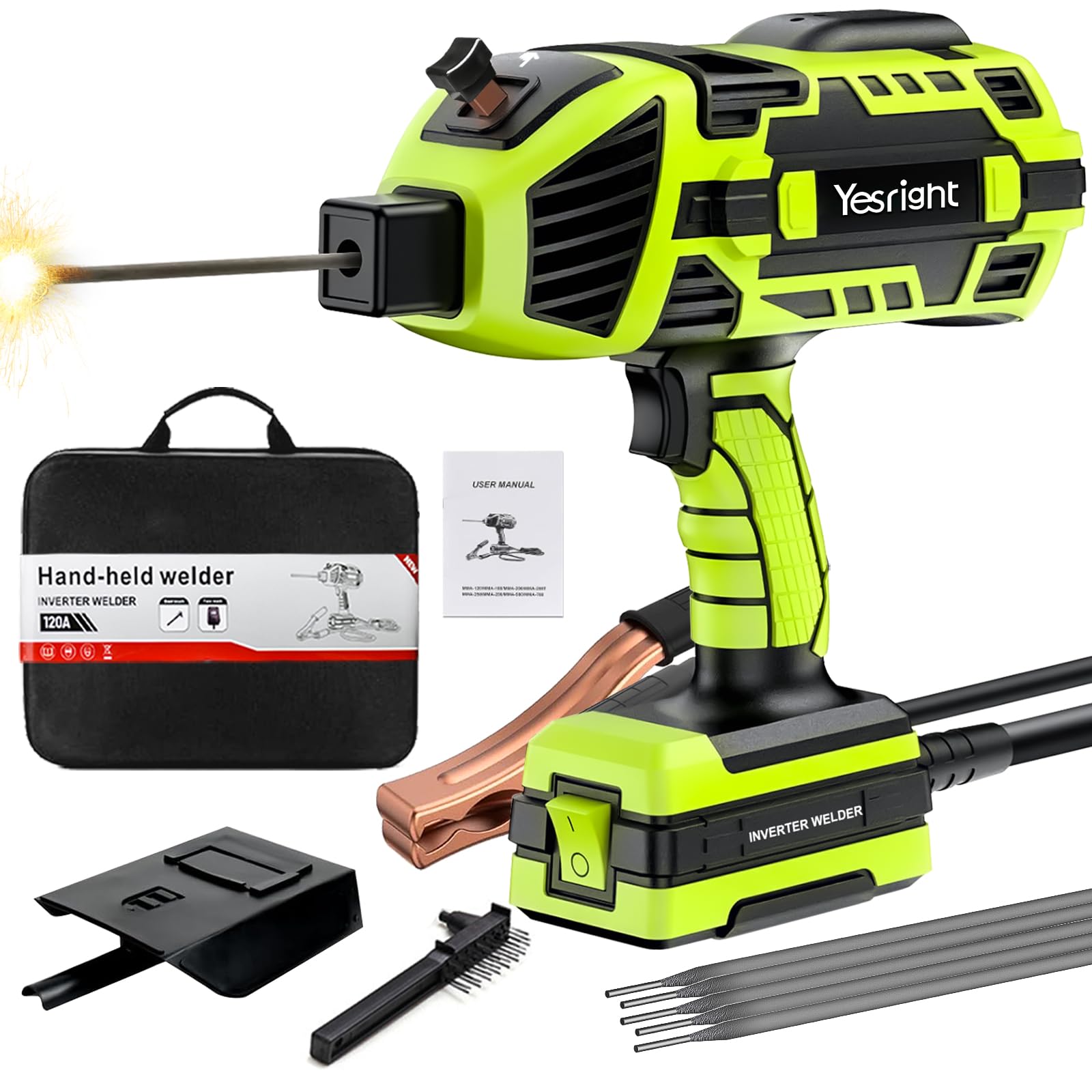 Portable Welder Handheld, 110V 120A IGBT Inverter Welding Machine