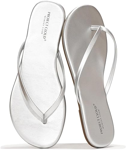 Vista 27 de Project Cloud - Sandalias para mujer planas de espuma viscoelástica, ligeras de cuero vegano, sandalias esenciales de verano para la playa Canela